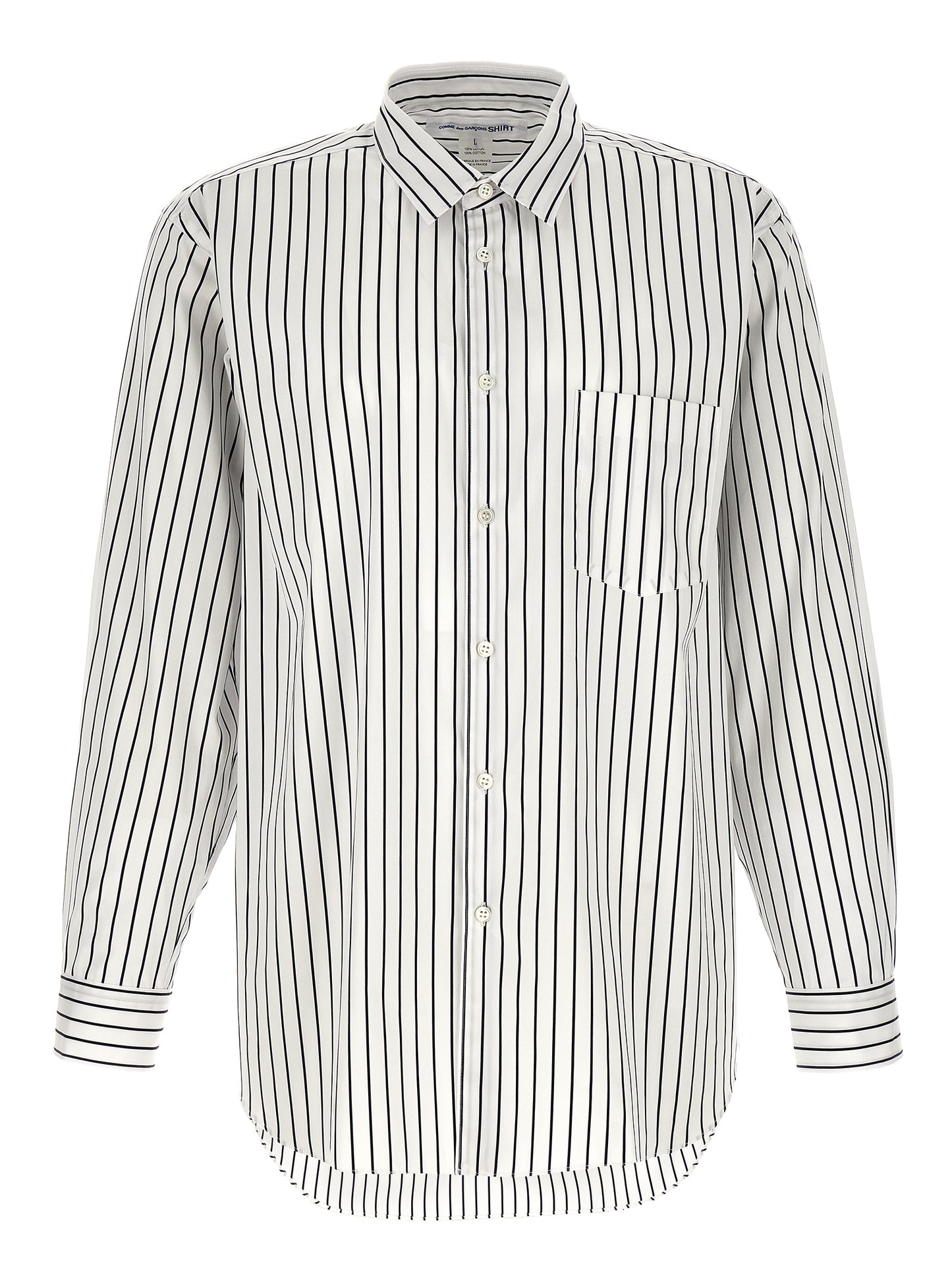 Comme Des Garçons Bicolor Cotton Blouse