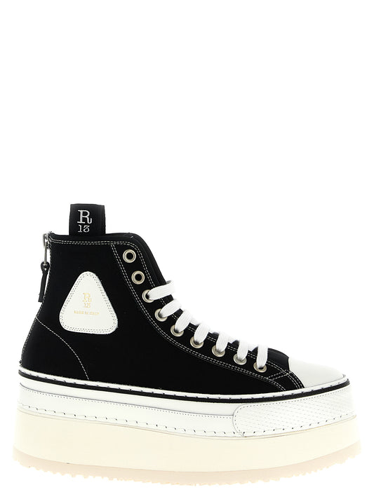 R13 Bicolor Cotton Platform Sneakers