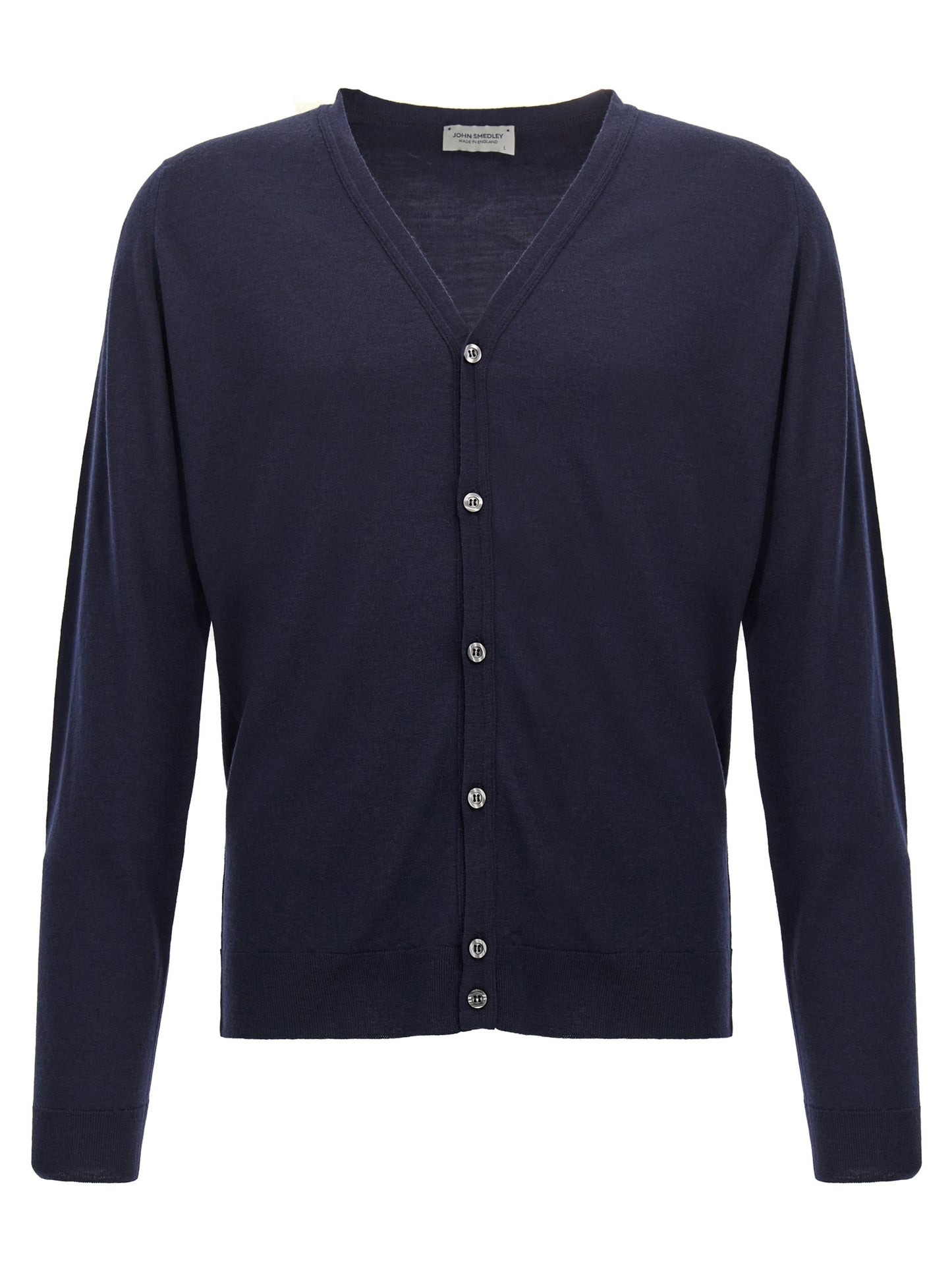 JOHN SMEDLEY Blue Wool Cardigan