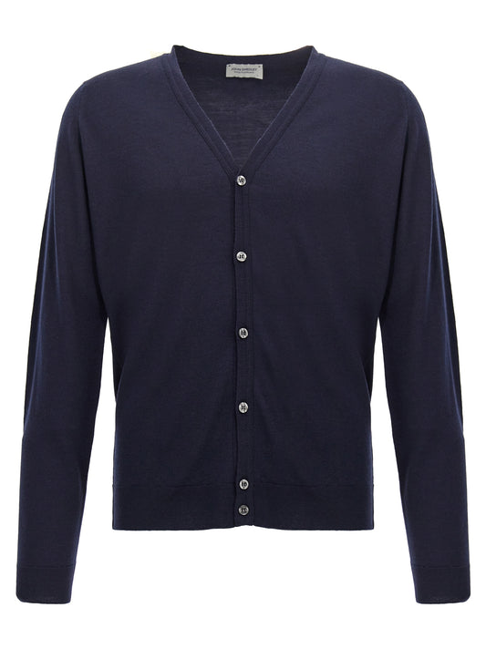 JOHN SMEDLEY Blue Wool Cardigan
