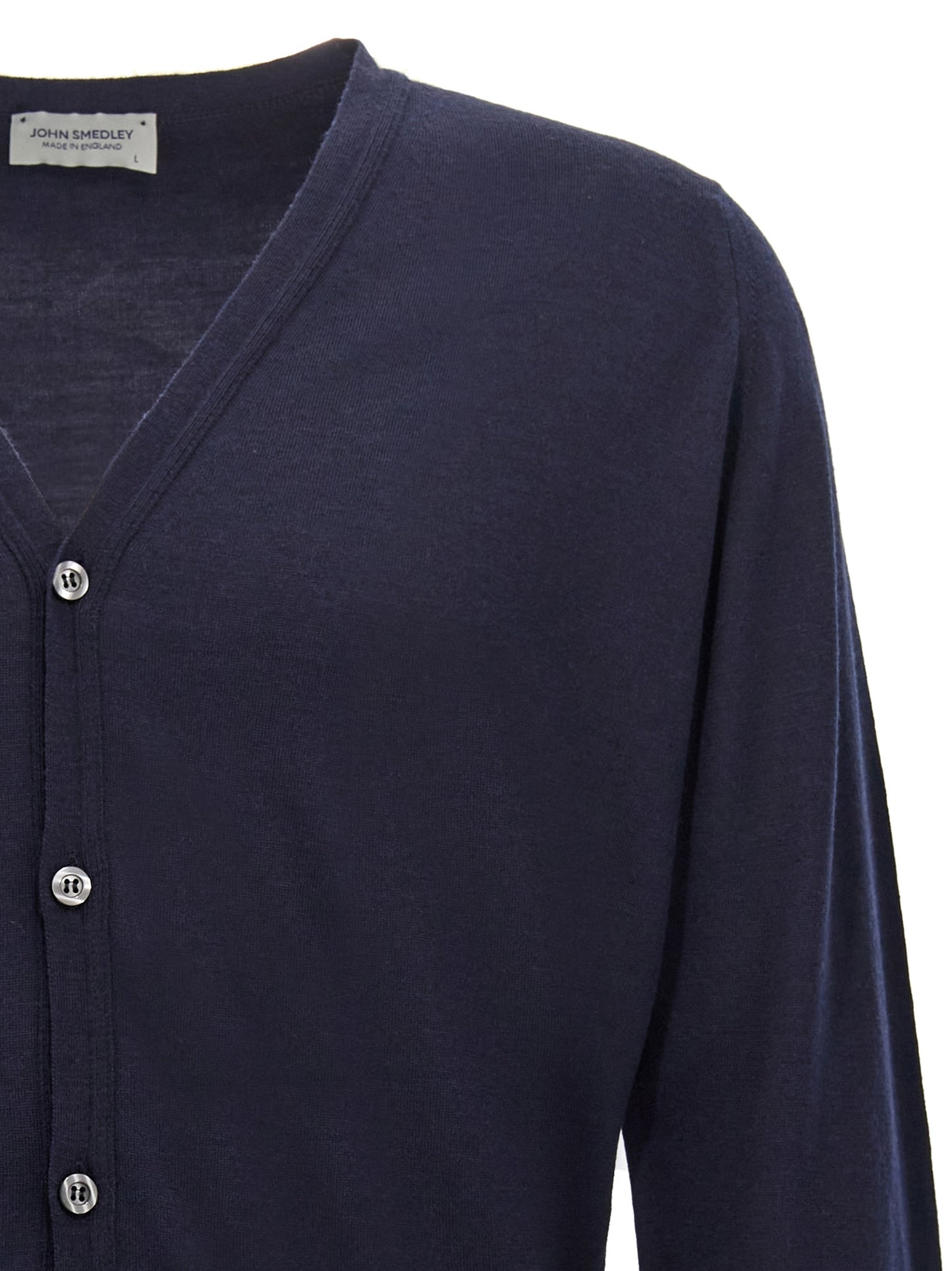 JOHN SMEDLEY Blue Wool Cardigan
