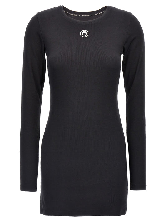 Marine Serre Black Cotton Short Dress