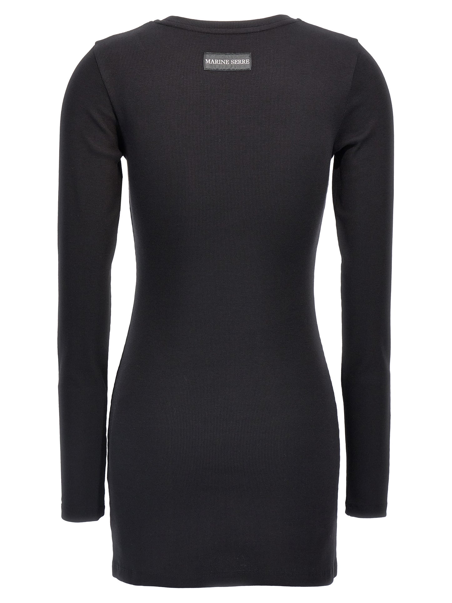Marine Serre Black Cotton Short Dress
