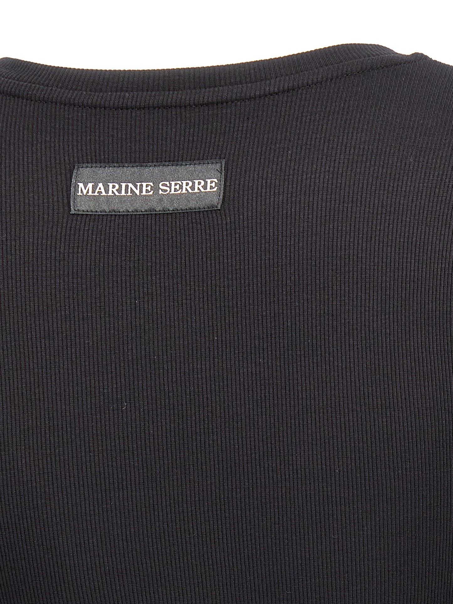 Marine Serre Black Cotton Short Dress