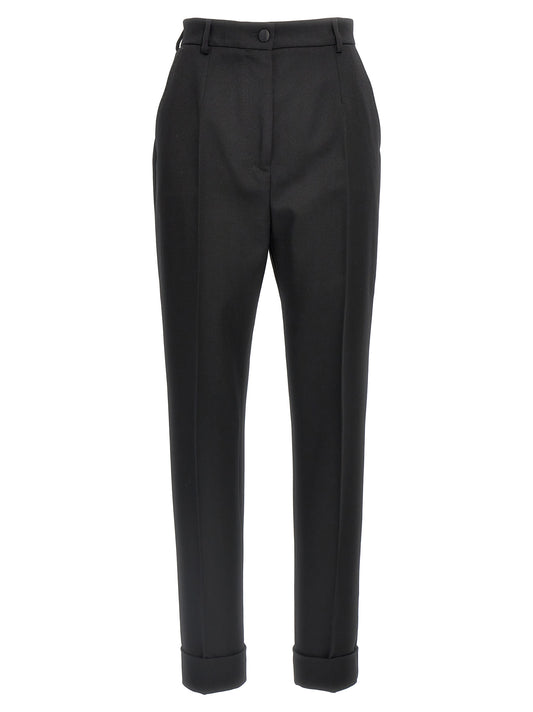Dolce & Gabbana Black Virgin Wool Dress Pants