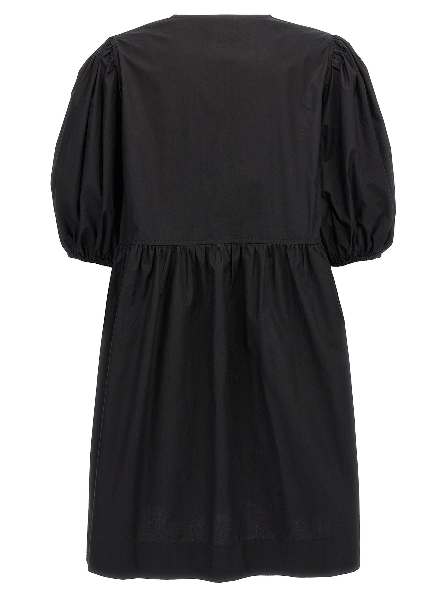 Ganni Black Cotton Short Dress