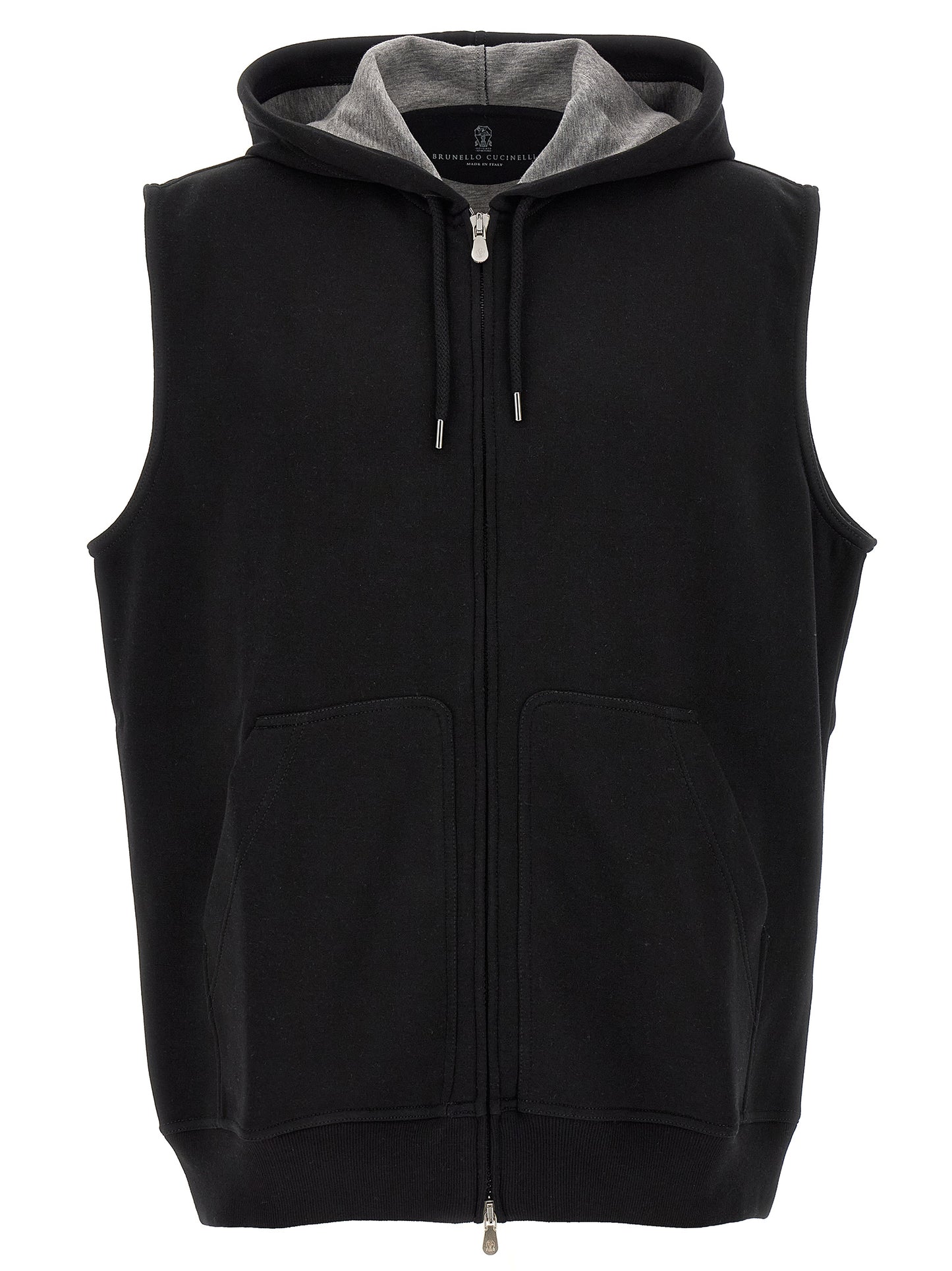 Brunello Cucinelli Black Cotton Sleeveless Jacket