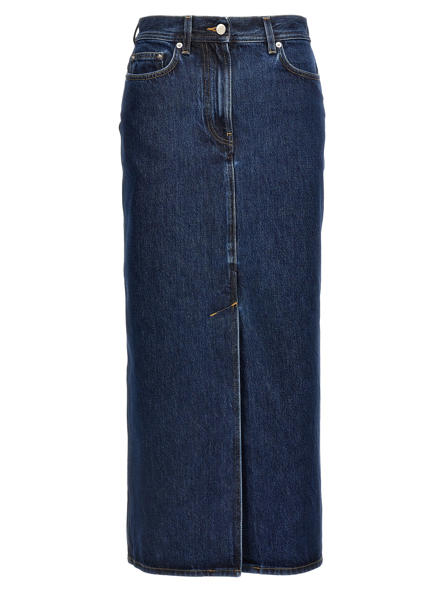 Loulou De Saison Blue Denim Midi Skirt