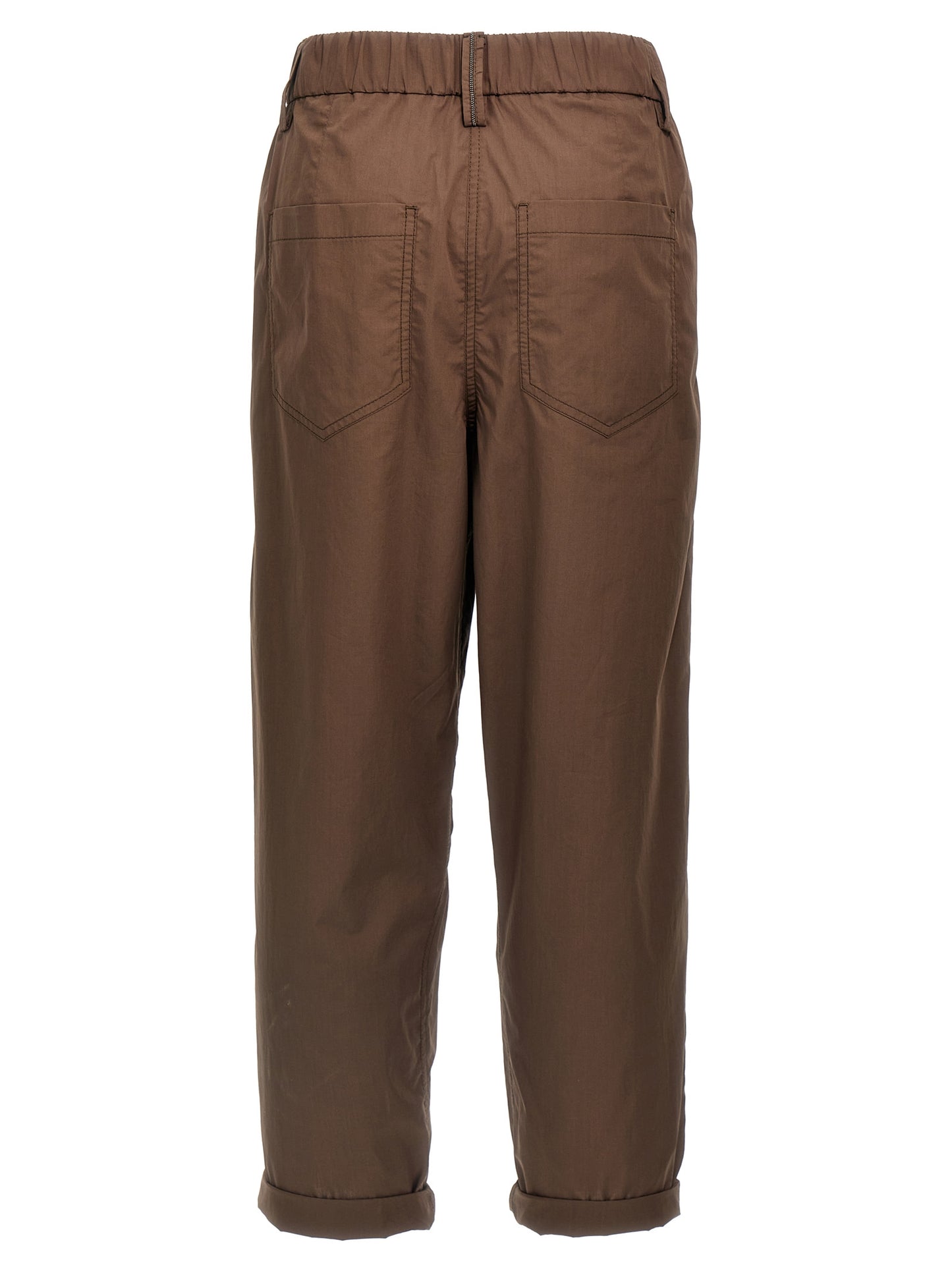 Brunello Cucinelli Brown Cotton Casual Pants