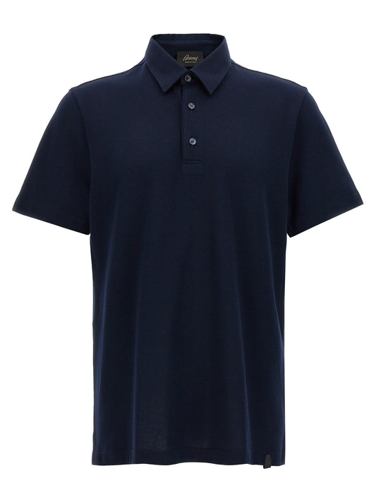 Brioni Blue Cotton Polo Shirt