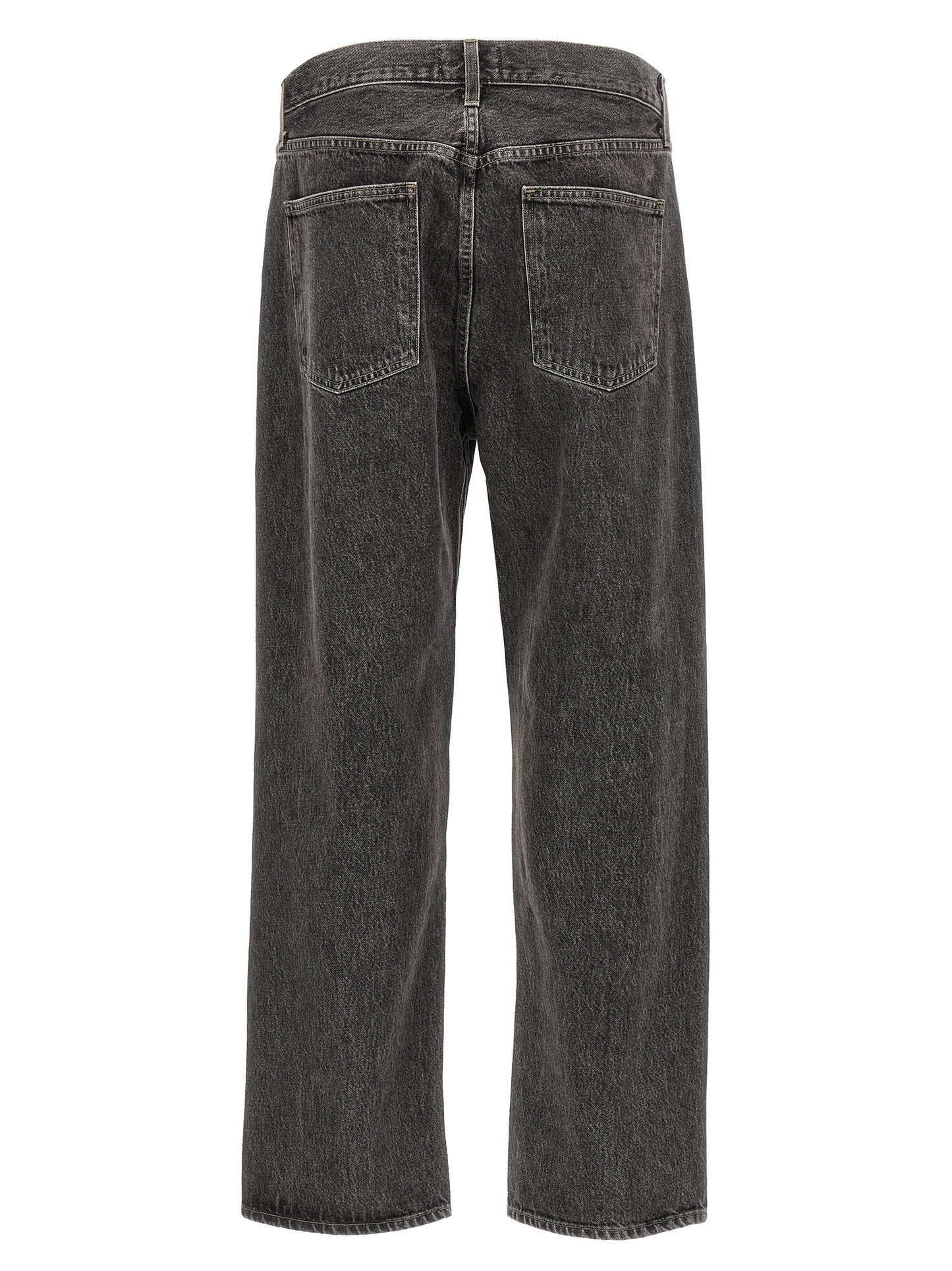 Agolde Gray Cotton Straight-Leg Jeans