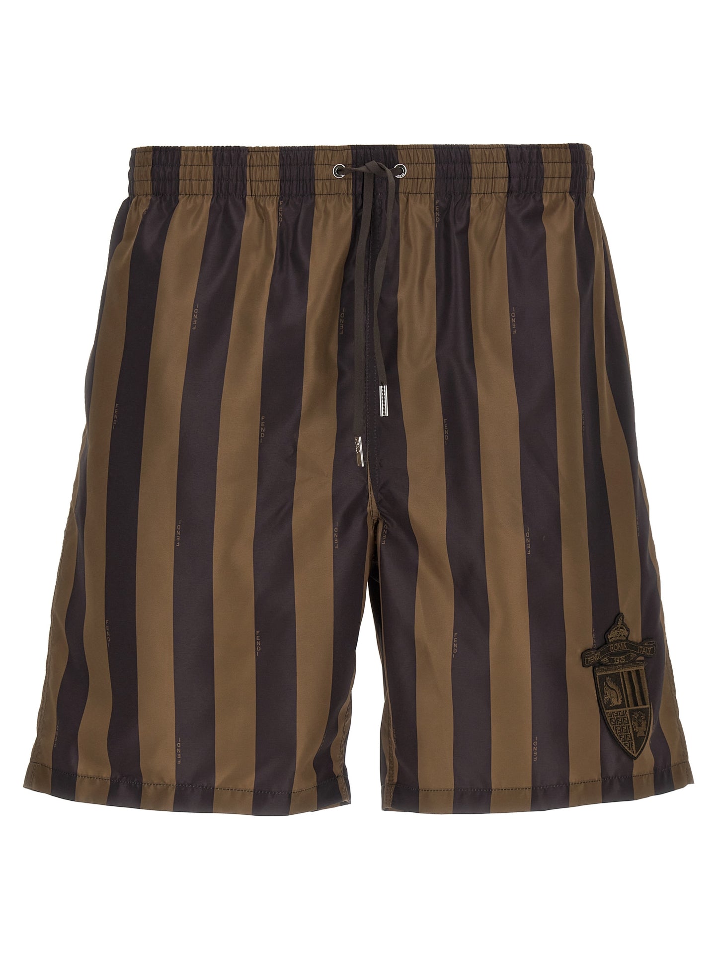 Fendi Brown Polyester Swim Shorts