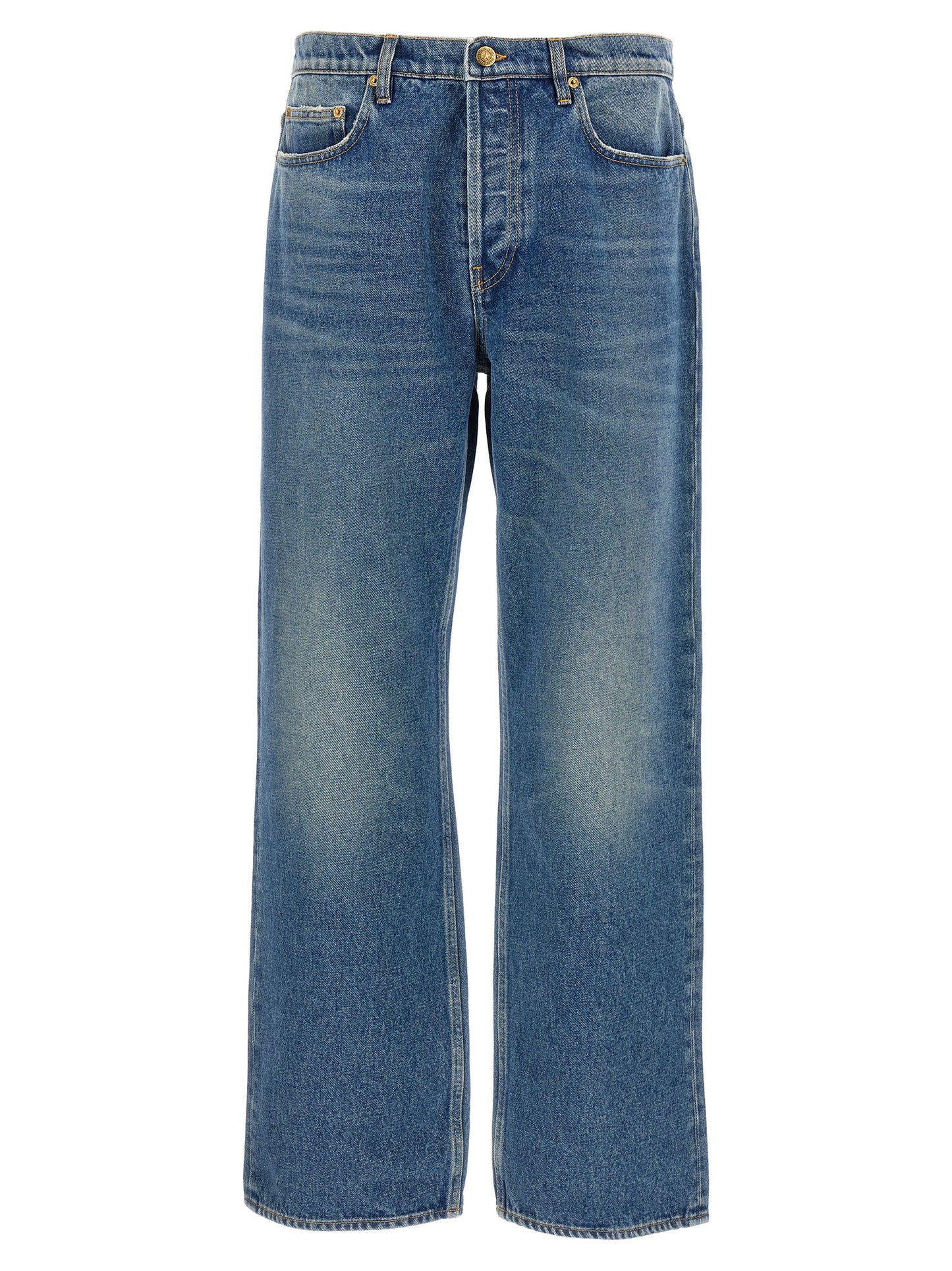 Golden Goose Blue Cotton Straight-Leg Jeans