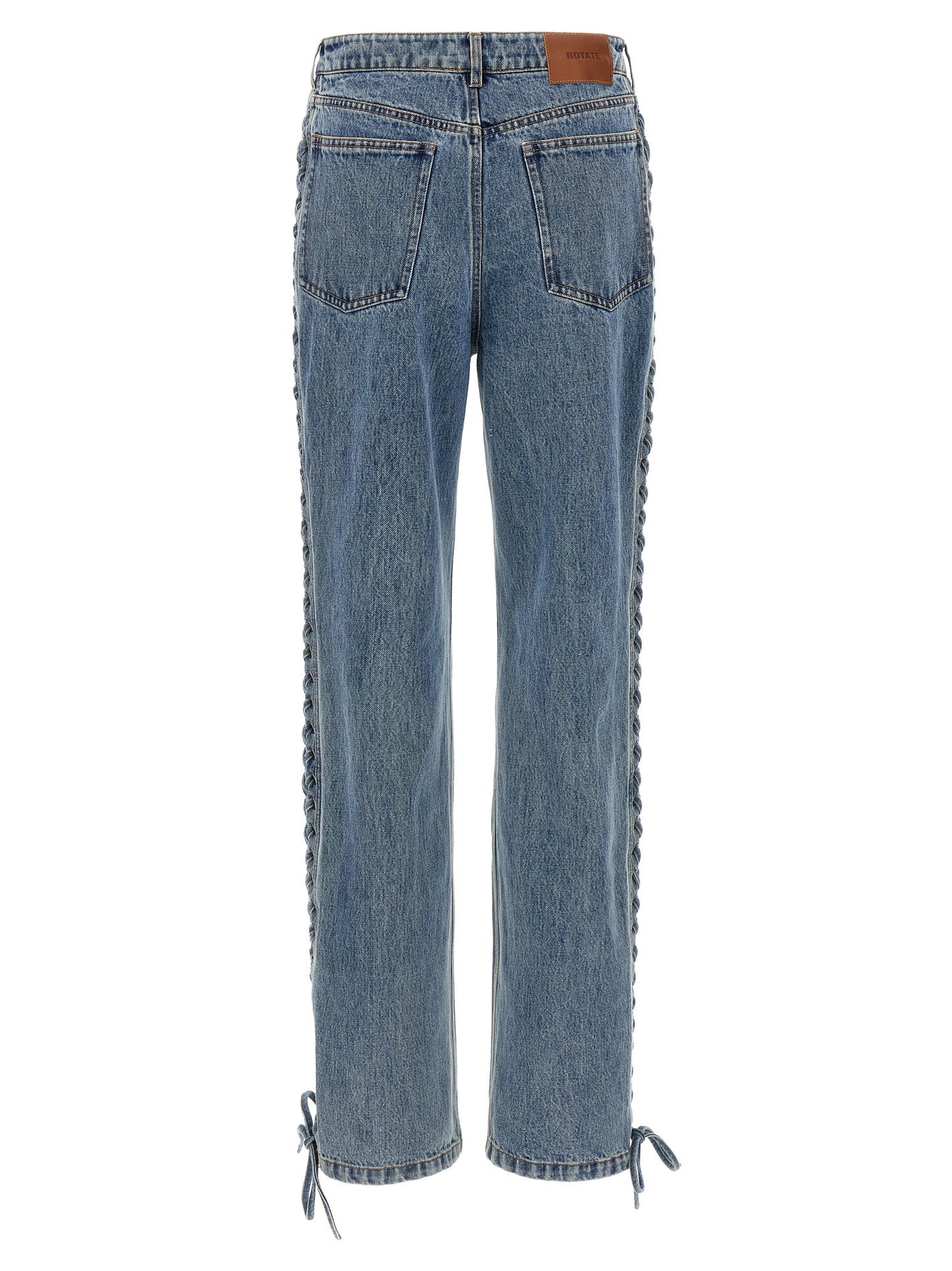 ROTATE BIRGER CHRISTENSEN Blue Cotton Straight-Leg Jeans