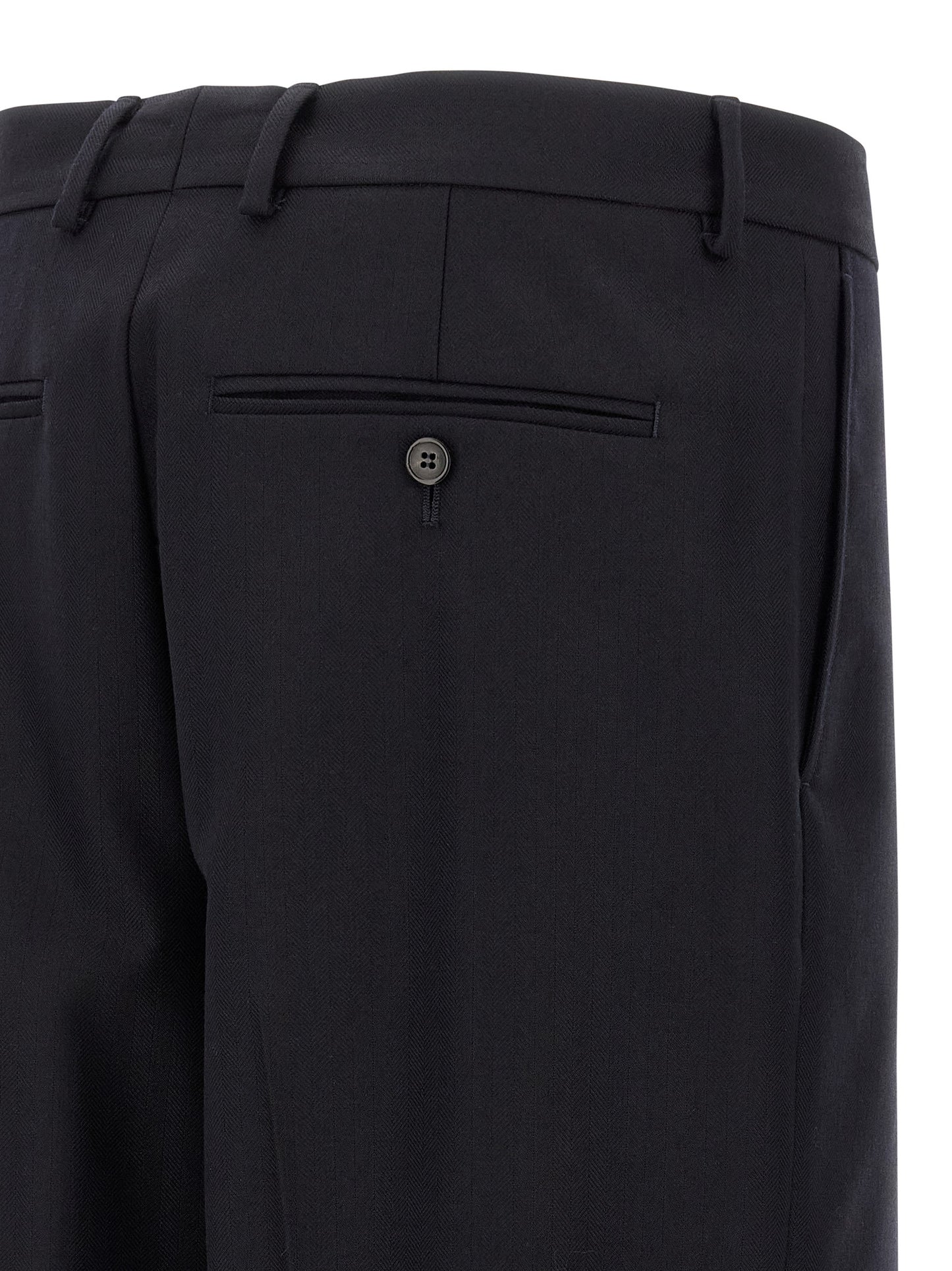 Dries Van Noten Blue Wool Dress Pants