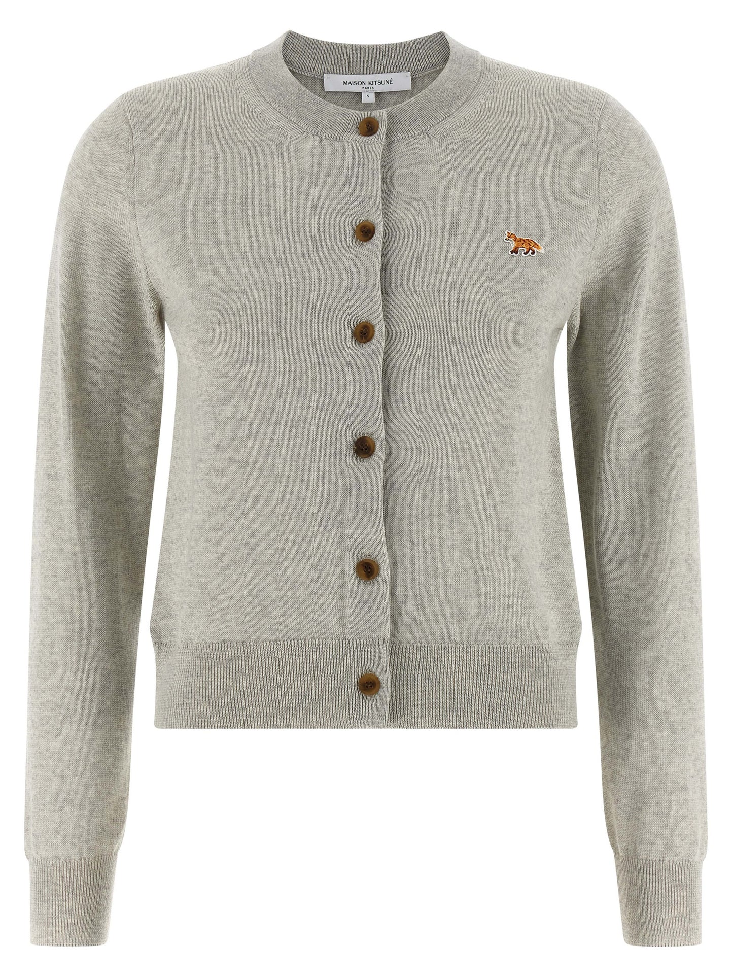 Maison Kitsuné Gray Virgin Wool Cardigan