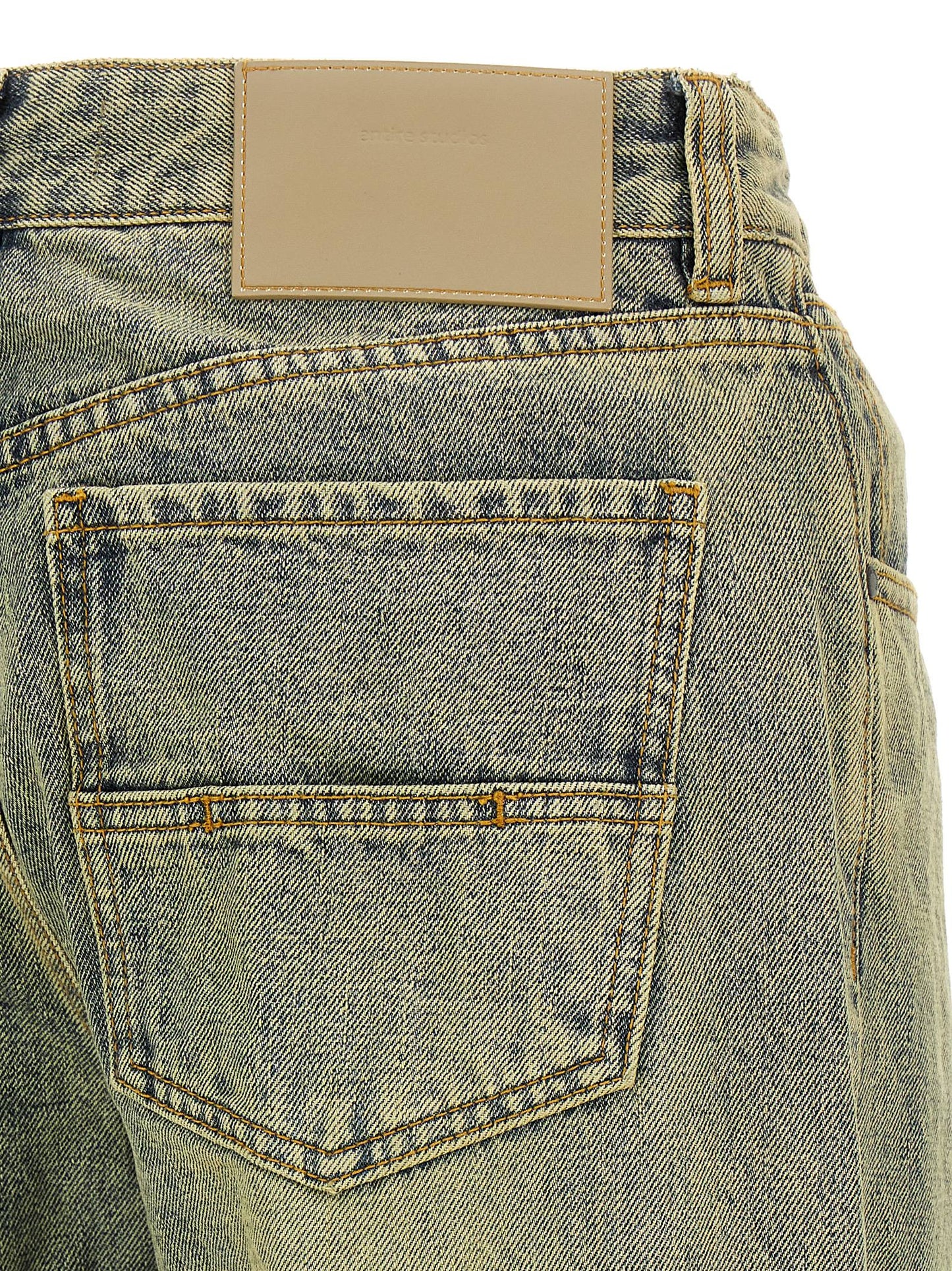 Entire Studios Bicolor Cotton Straight-Leg Jeans
