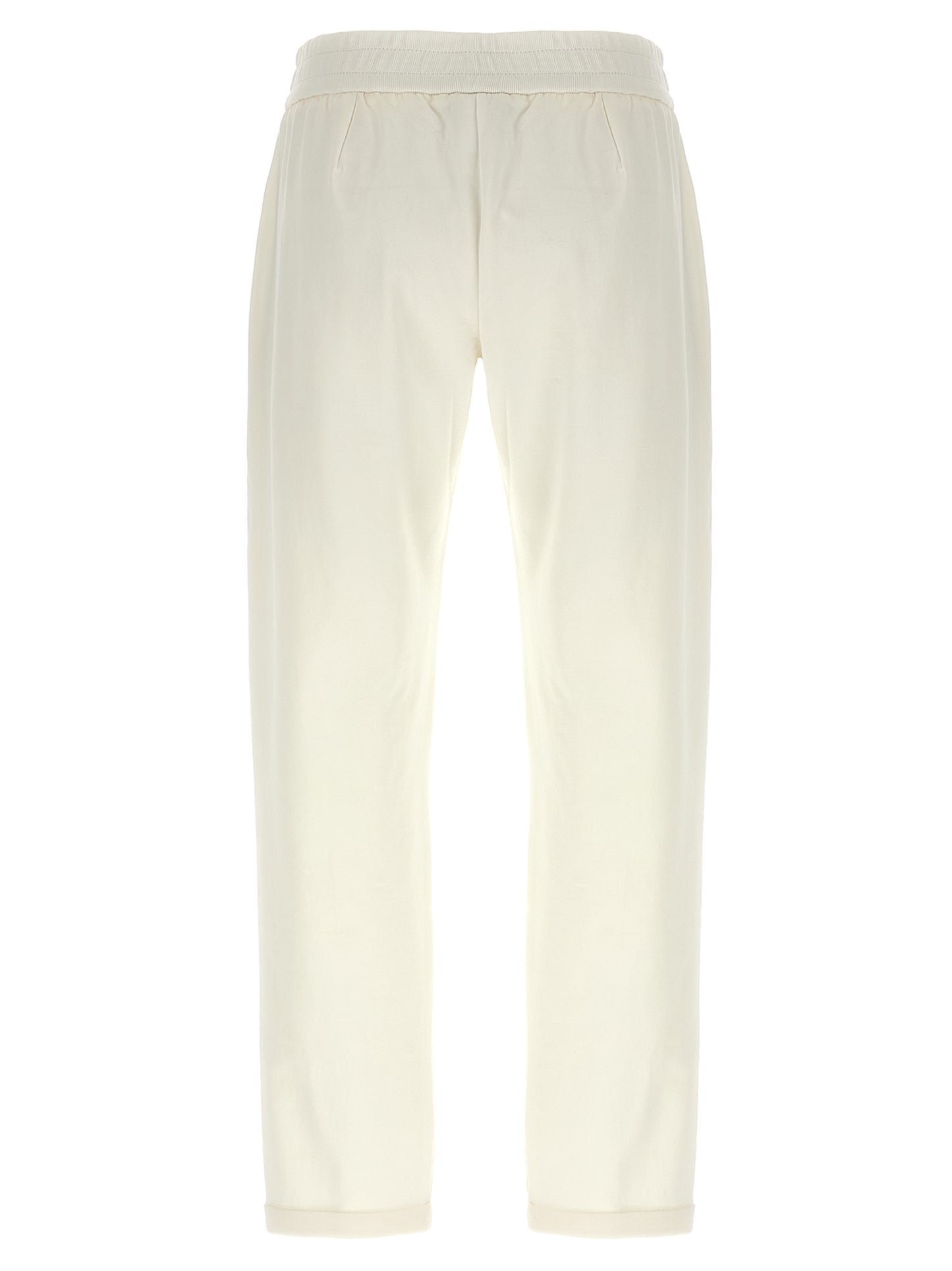 Brunello Cucinelli White Cotton Joggers (Workout Pants)