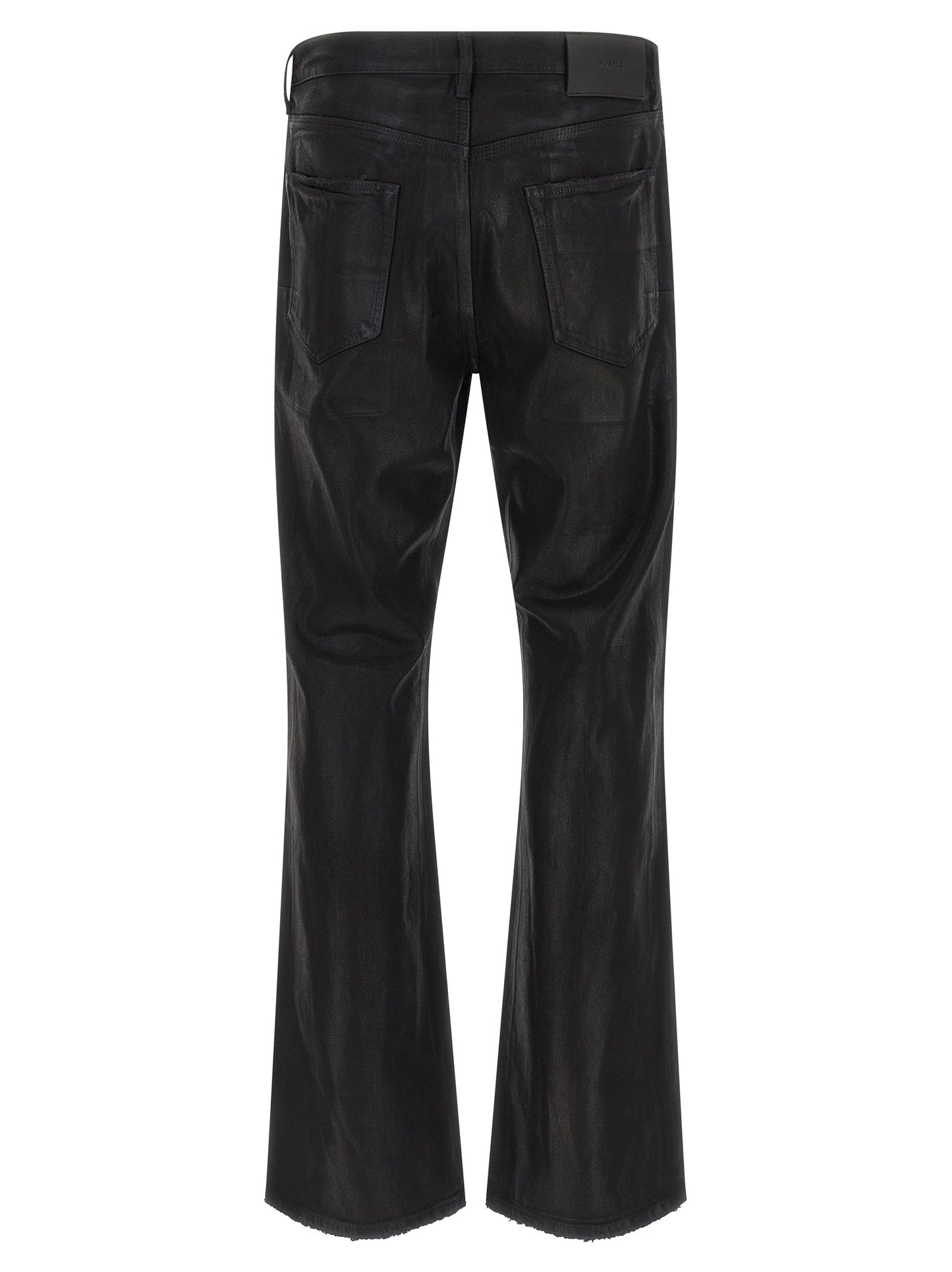 PURPLE Black Cotton Flared Jeans