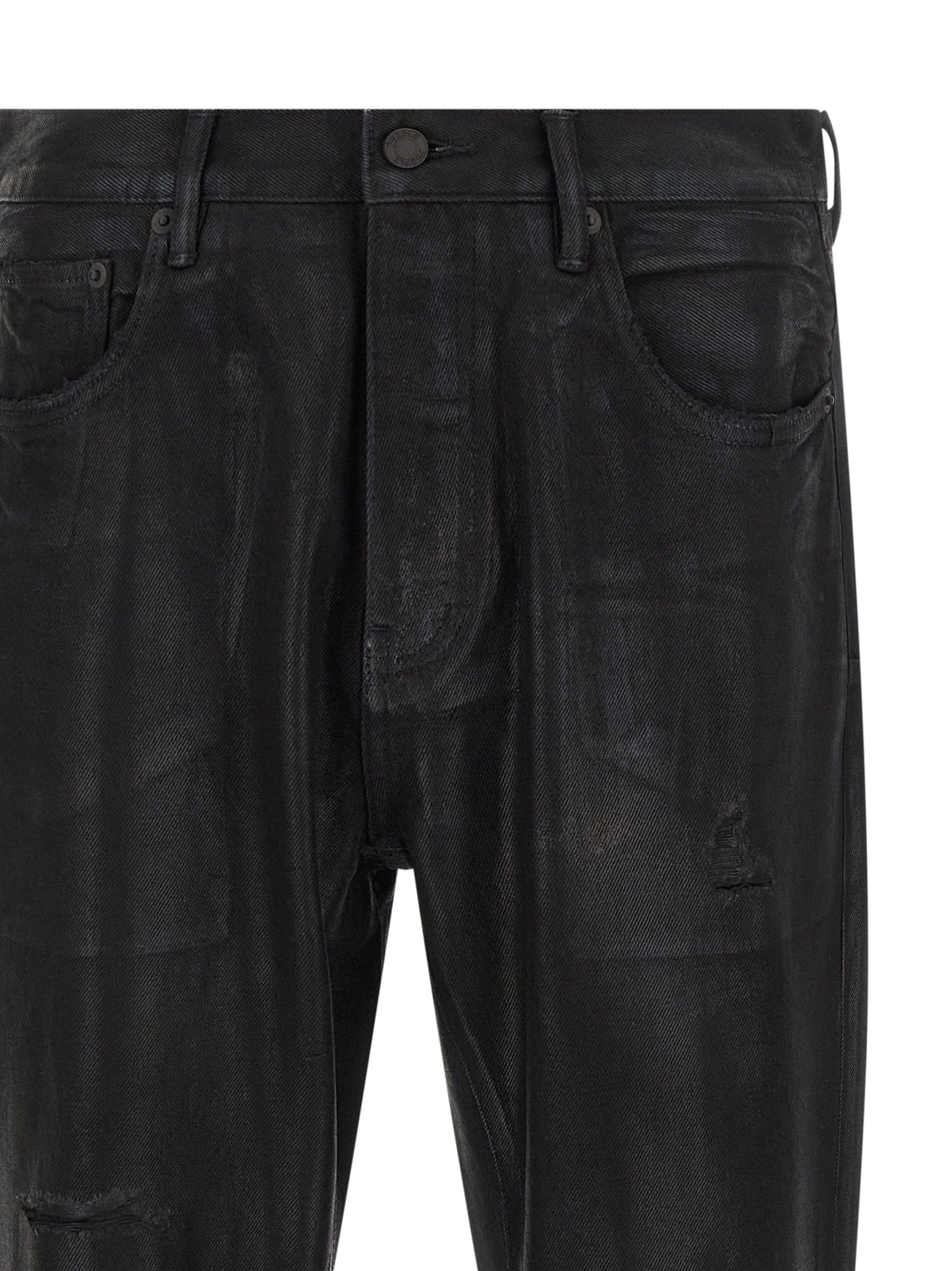 PURPLE Black Cotton Flared Jeans