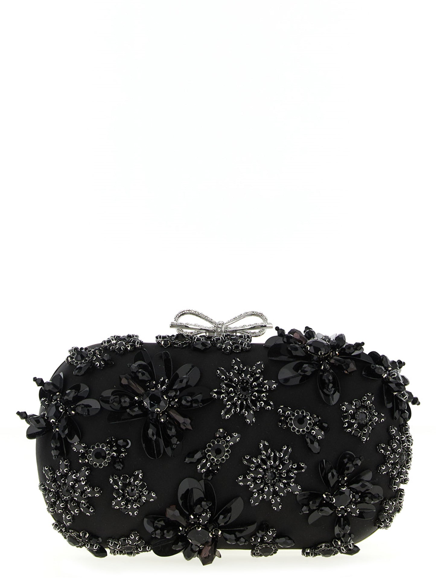 Self-Portrait Black Polyester Clutch Bag
