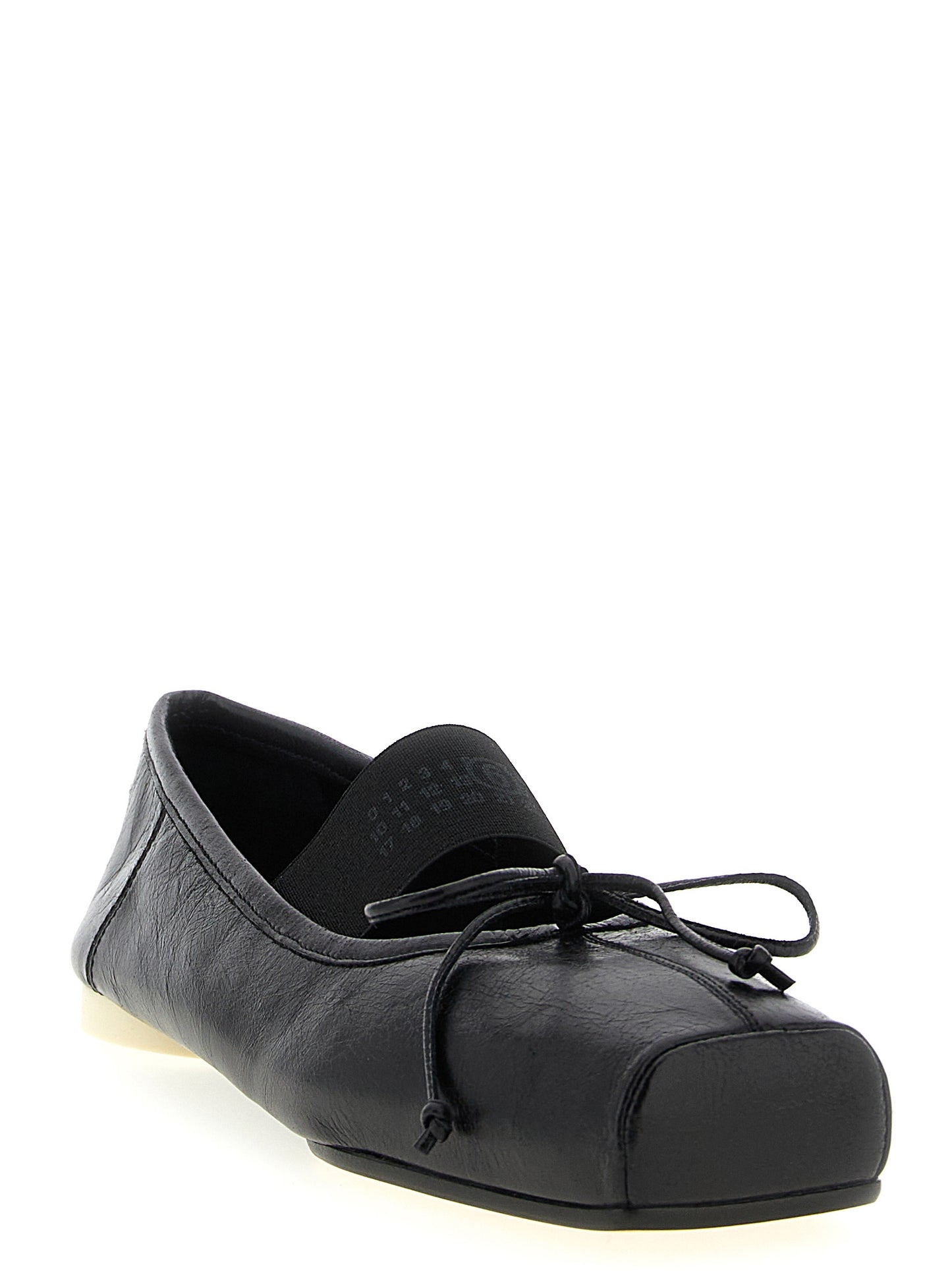MM6 Maison Margiela Black Calfskin Ballet Flats