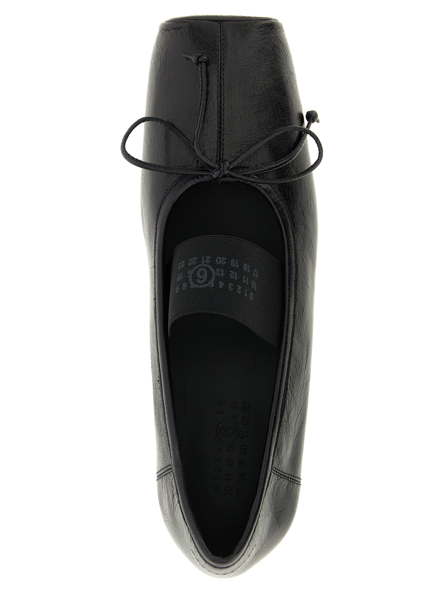 MM6 Maison Margiela Black Calfskin Ballet Flats