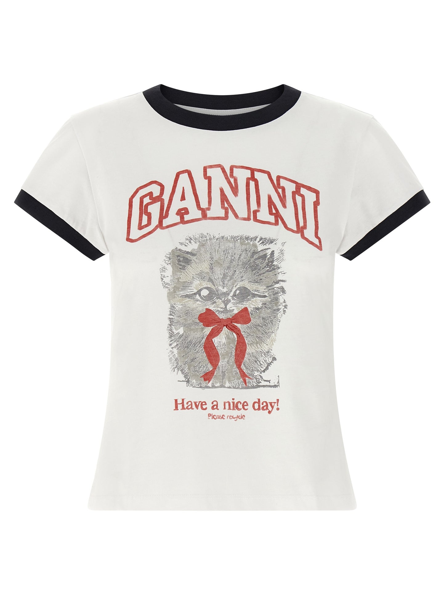 Ganni White Organic Cotton T-Shirt