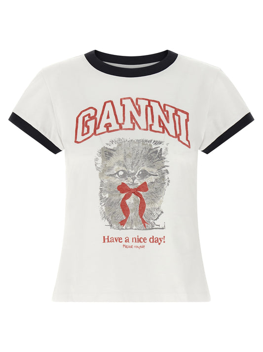 Ganni White Organic Cotton T-Shirt