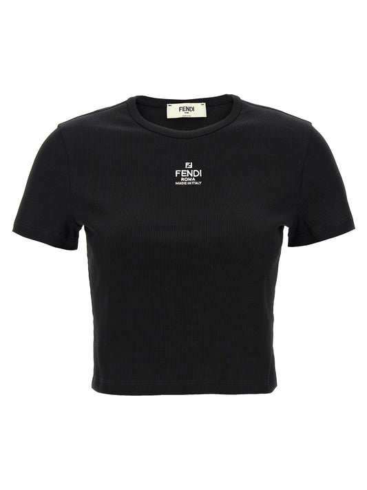 Fendi Black Cotton T-Shirt