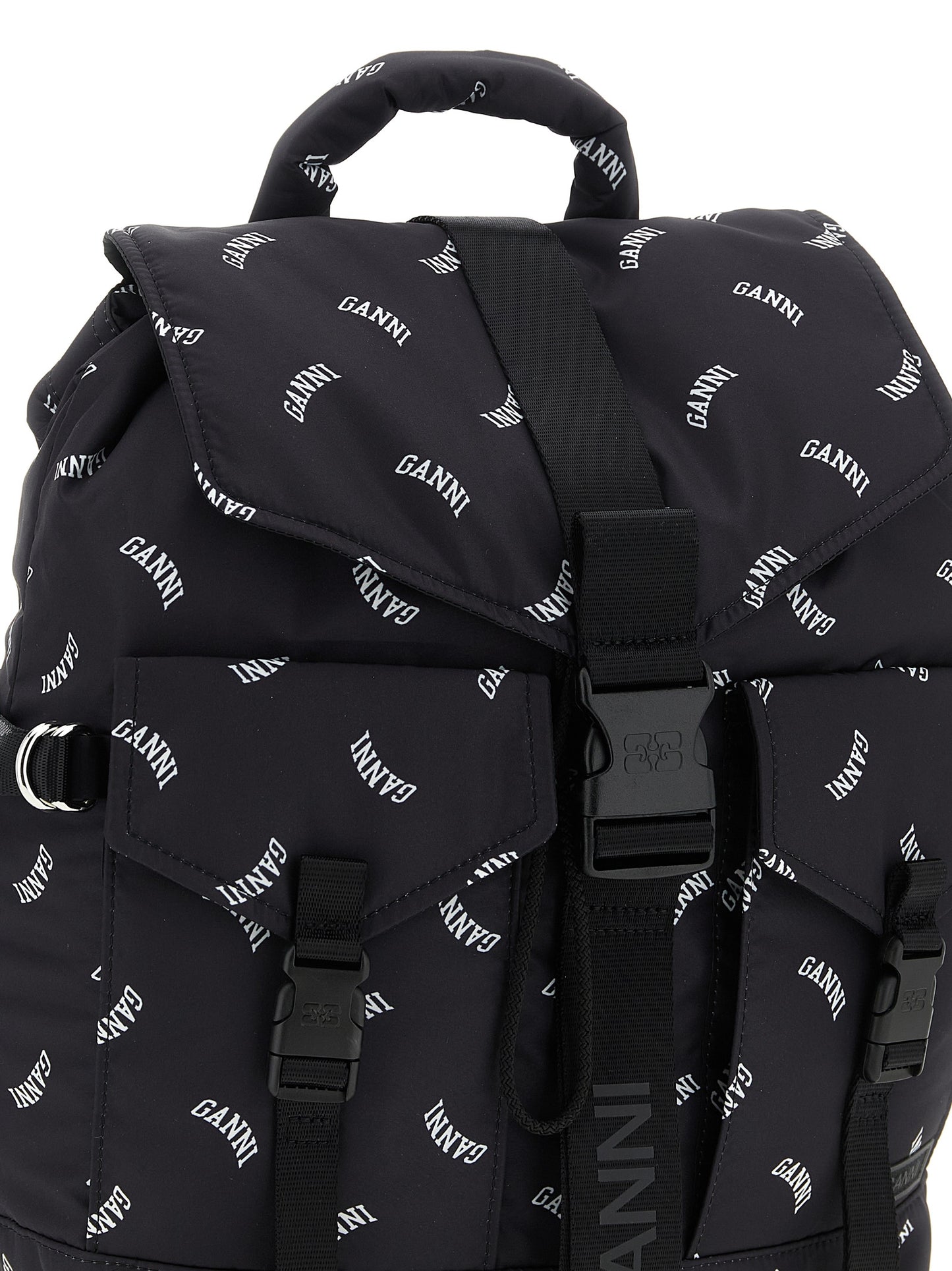 Ganni Black Polyester Backpack