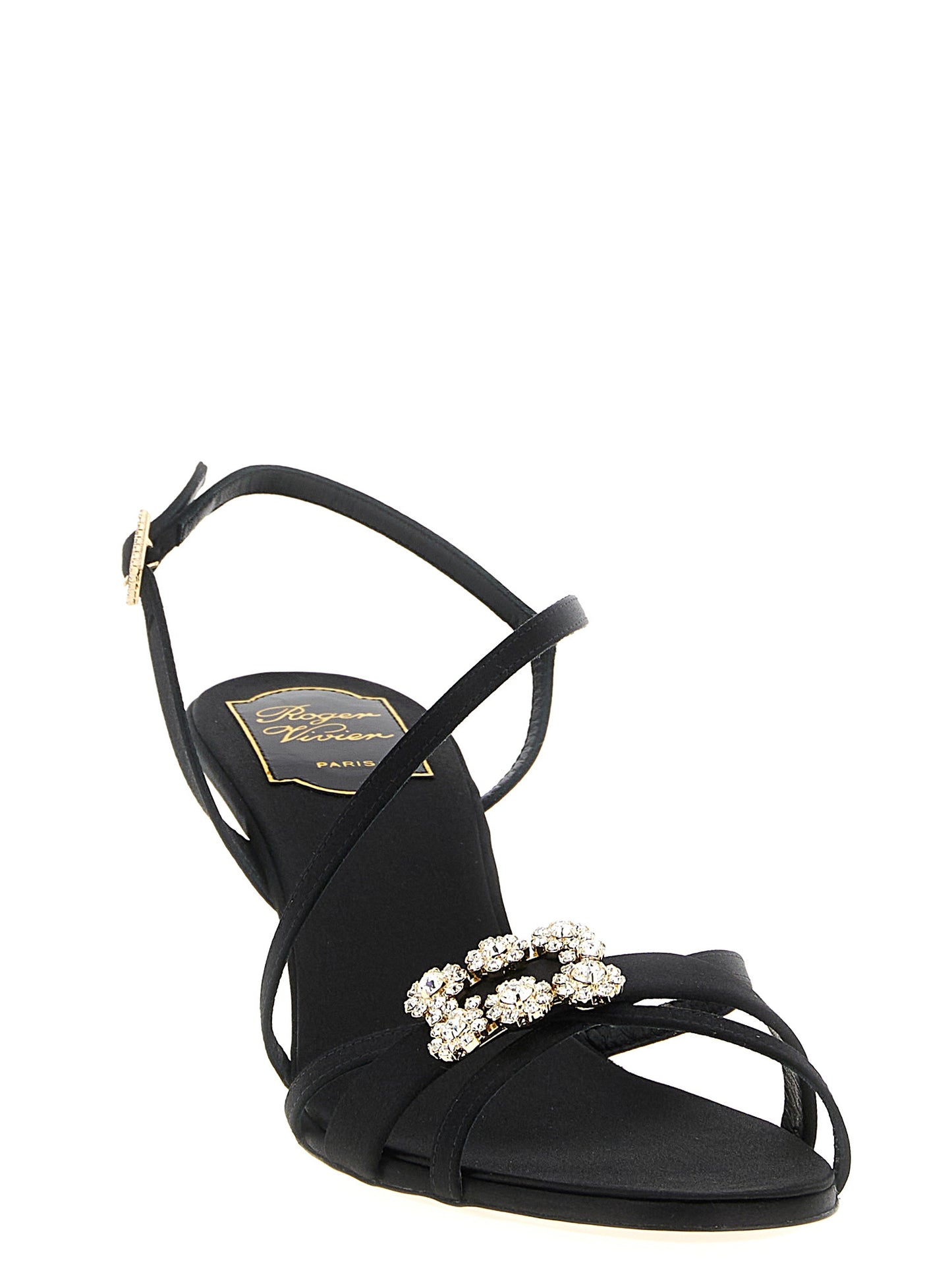 Roger Vivier Black Viscose Stiletto Heel Sandals