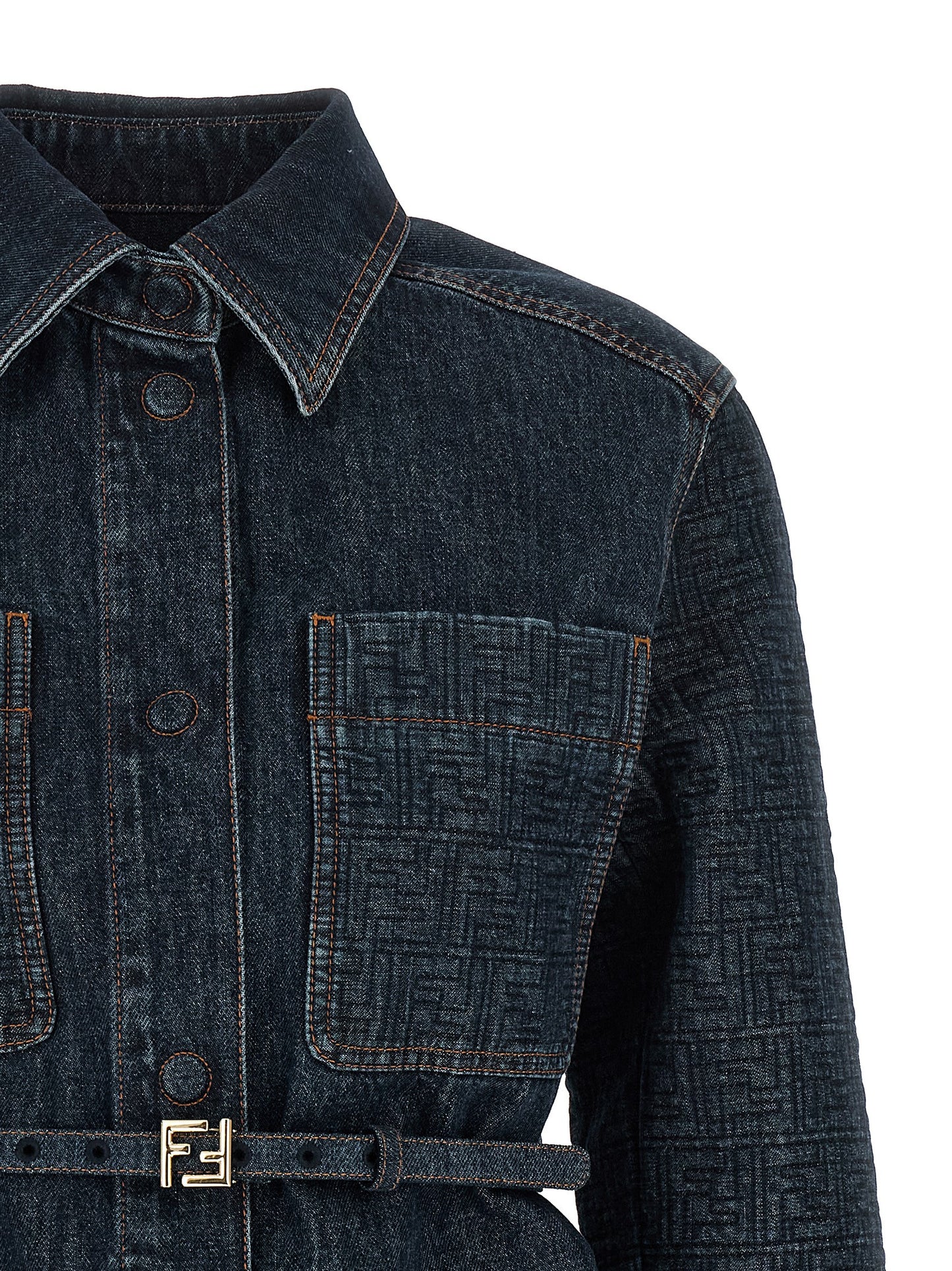 Fendi Blue Cotton Denim Jacket