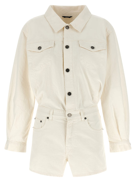 Haikure White Cotton Rompers