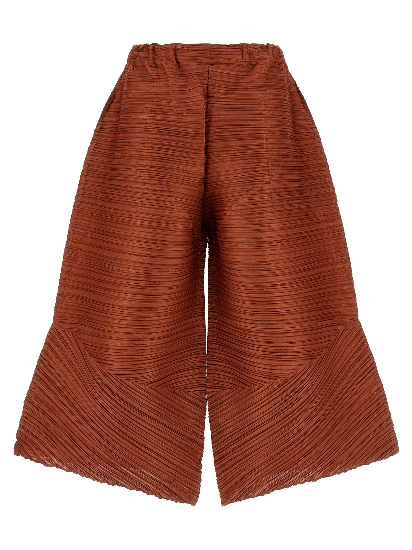 PLEATS PLEASE ISSEY MIYAKE Brown Polyester Casual Pants