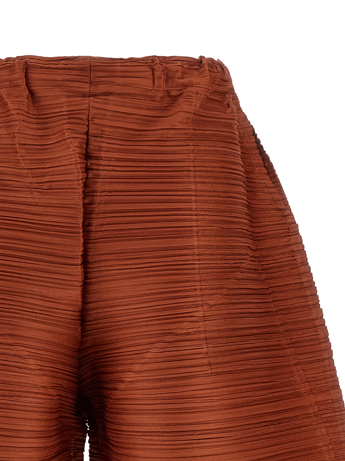 PLEATS PLEASE ISSEY MIYAKE Brown Polyester Casual Pants