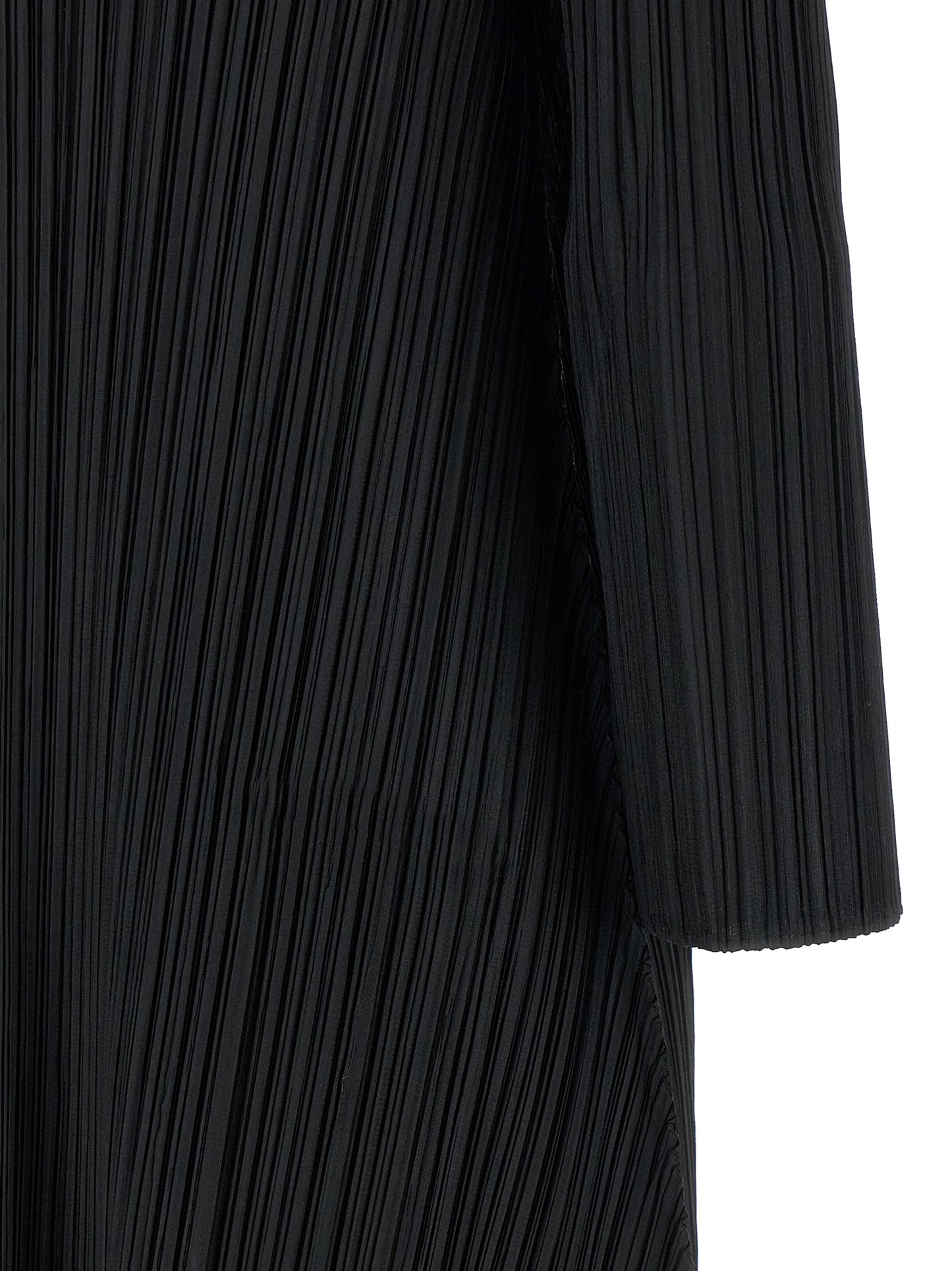 PLEATS PLEASE ISSEY MIYAKE Black Polyester Midi Dress