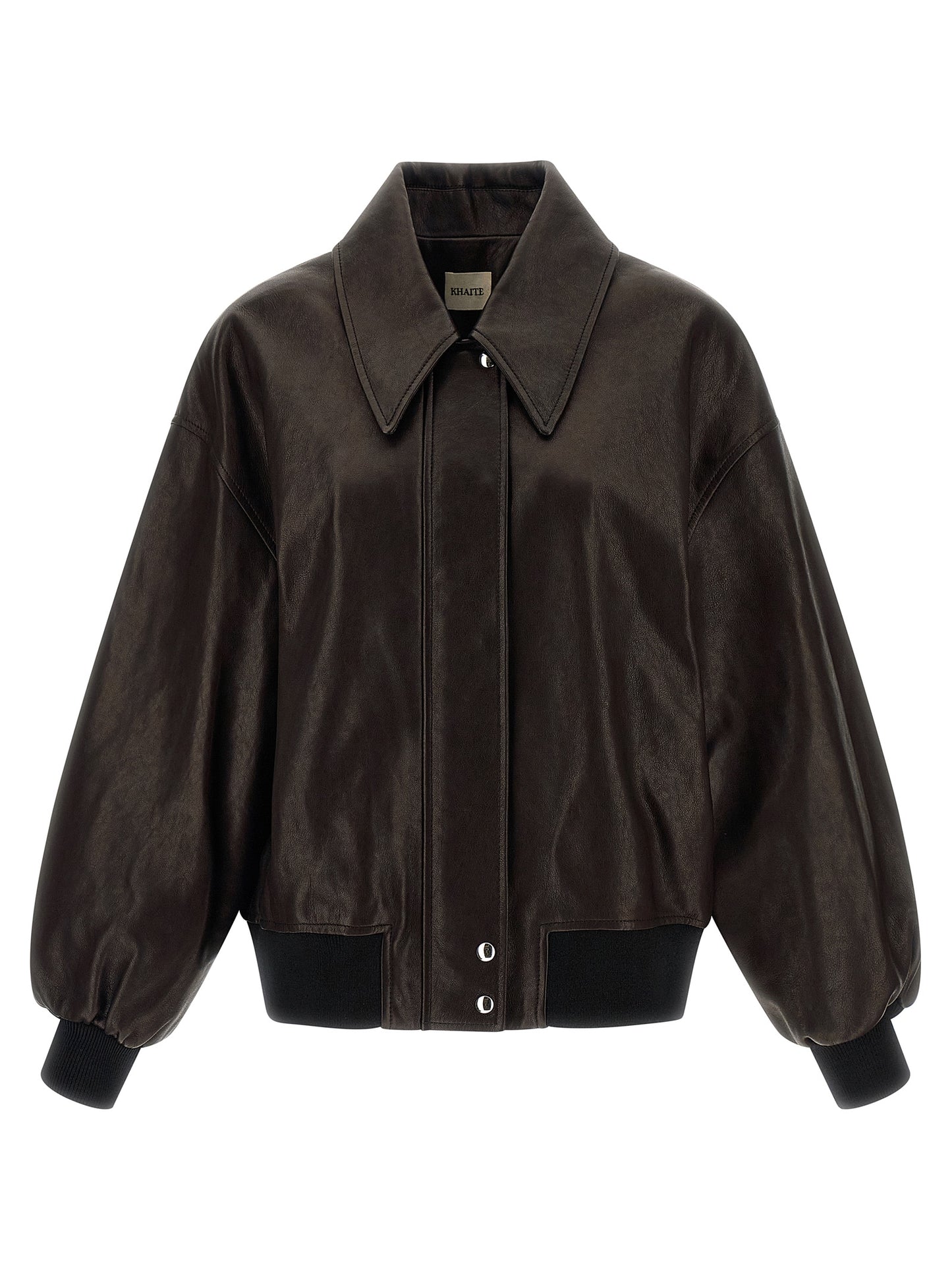 Khaite Brown Lamb Leather Leather Jacket