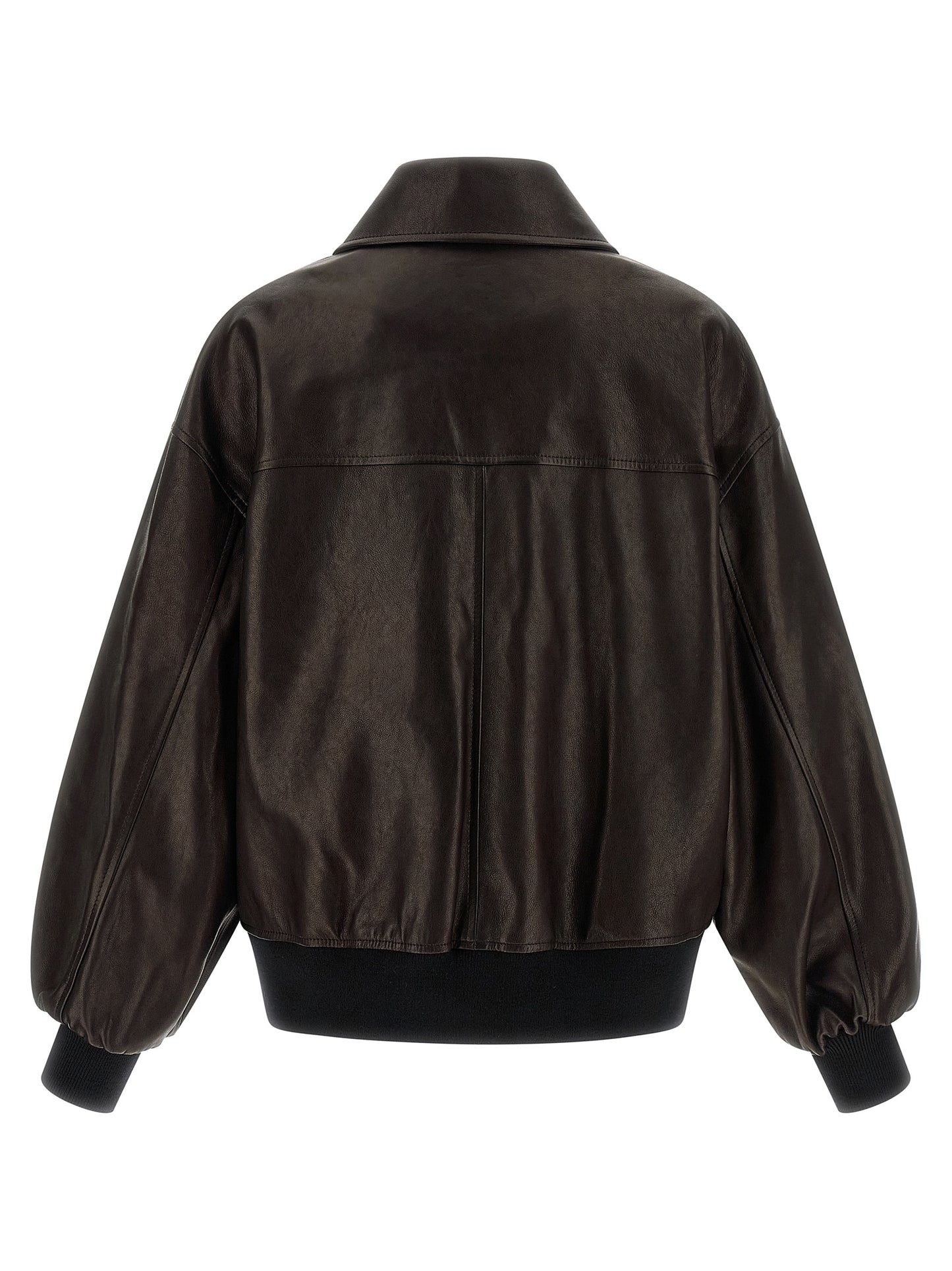 Khaite Brown Lamb Leather Leather Jacket