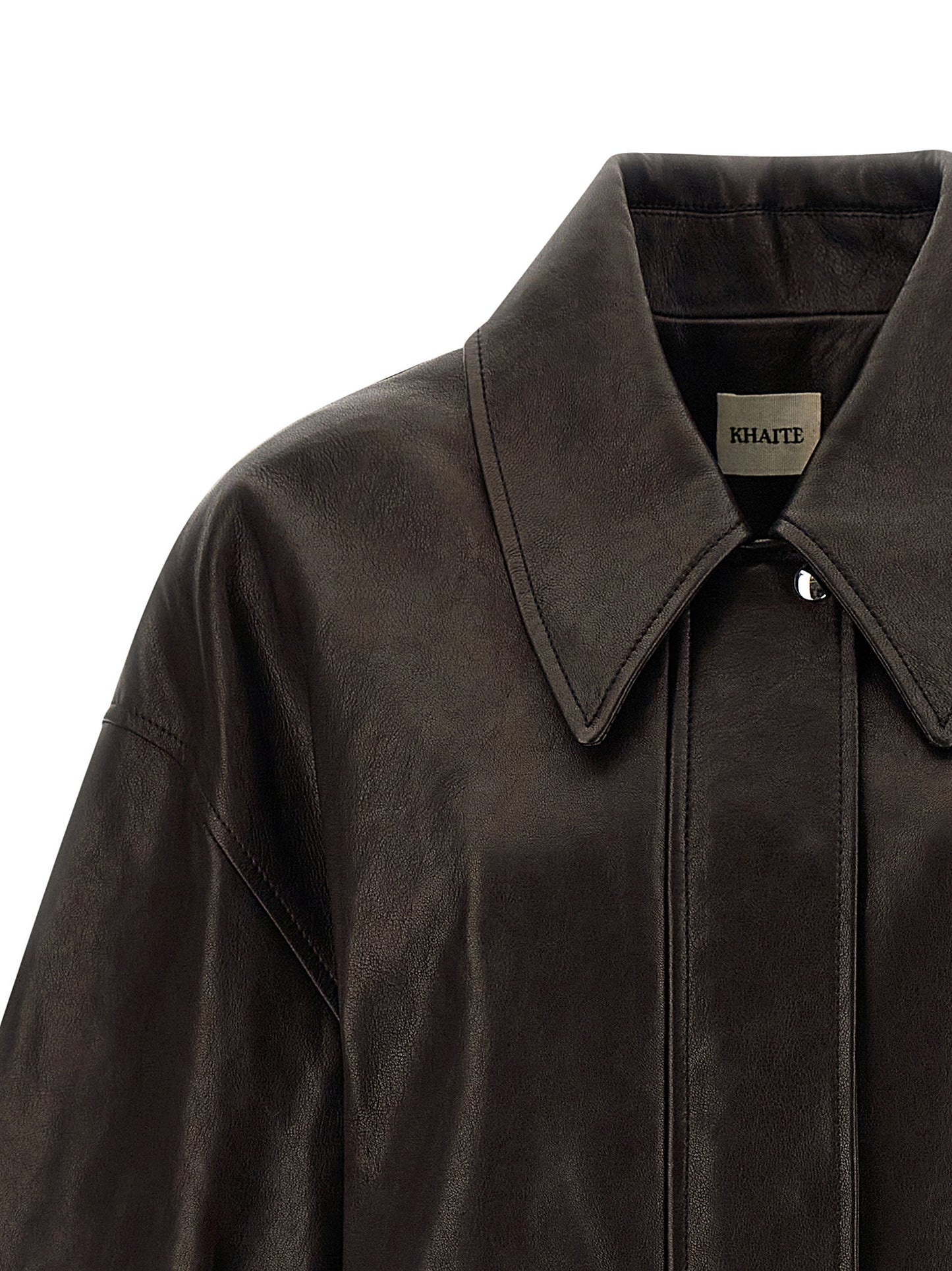 Khaite Brown Lamb Leather Leather Jacket
