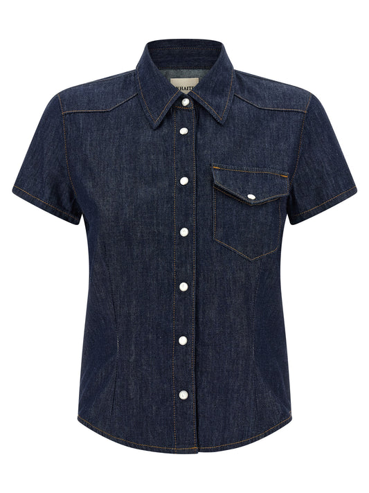 Khaite Blue Cotton Blouse