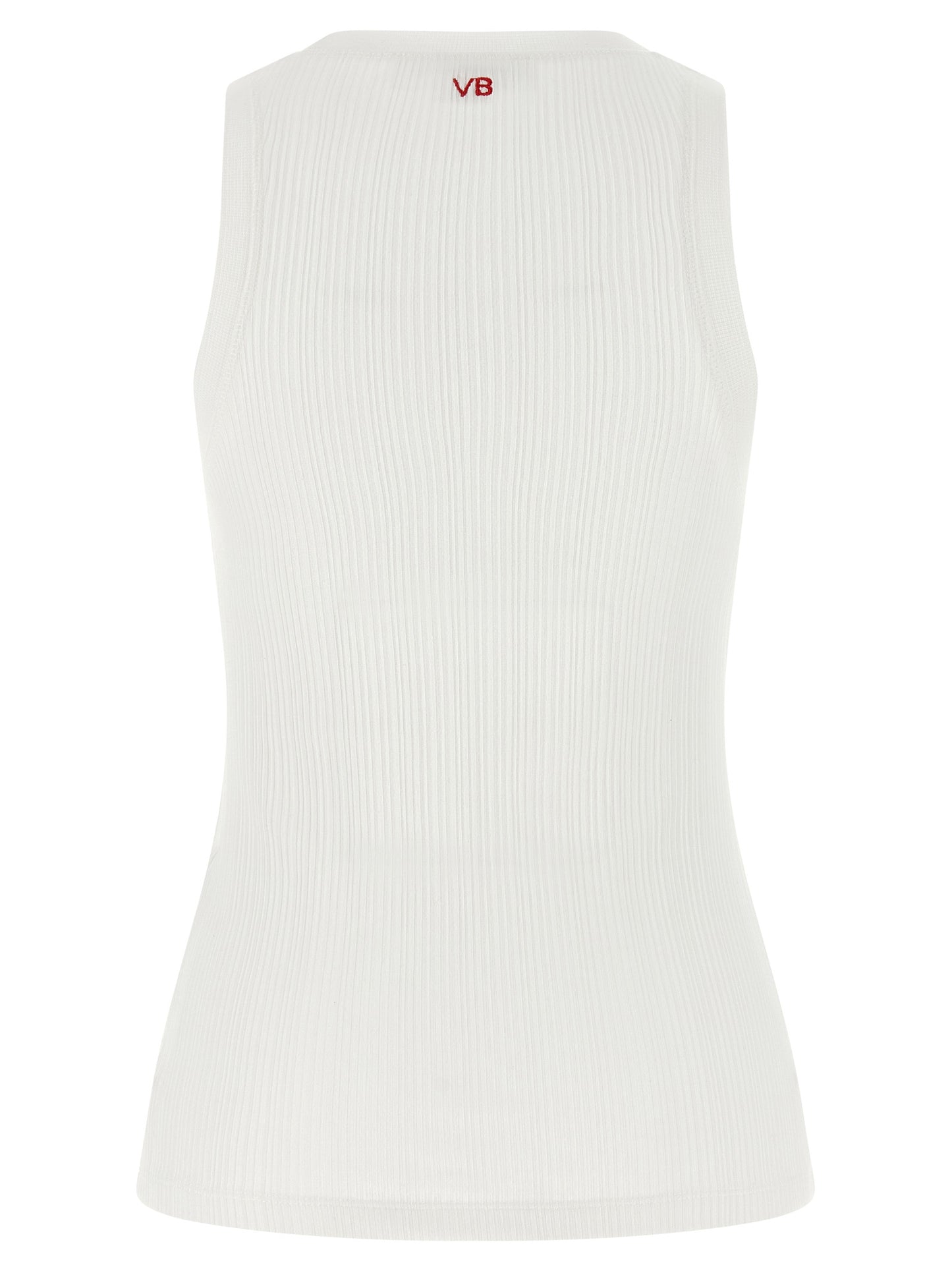 Victoria Beckham White Cotton Sleeveles T-Shirt