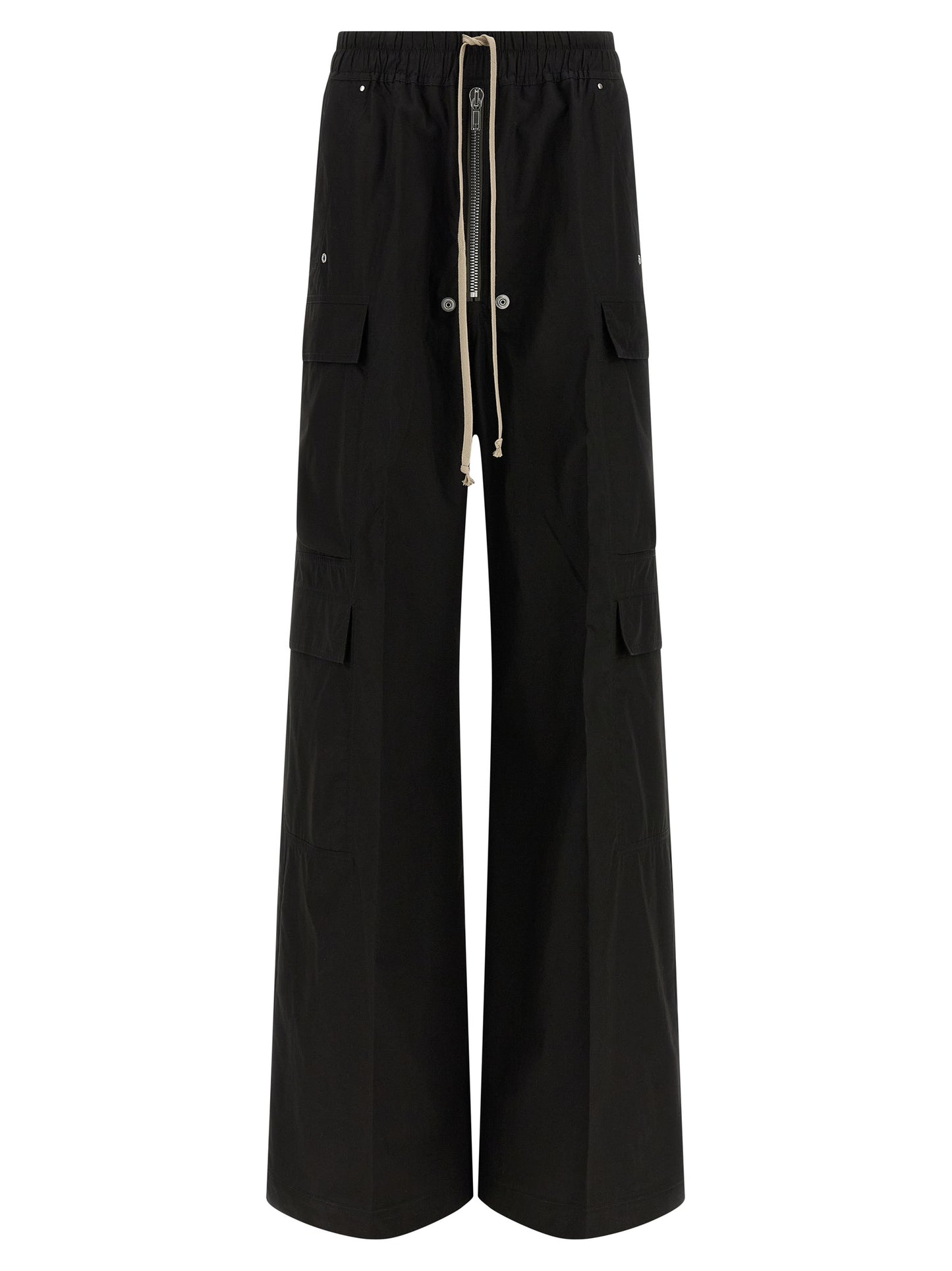 Rick Owens Black Cotton Cargo Pants