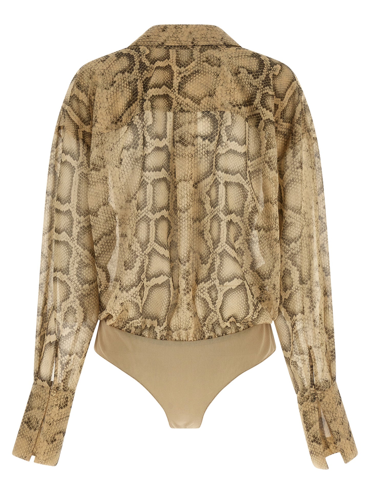 The Andamane Beige Polyester Bodysuit