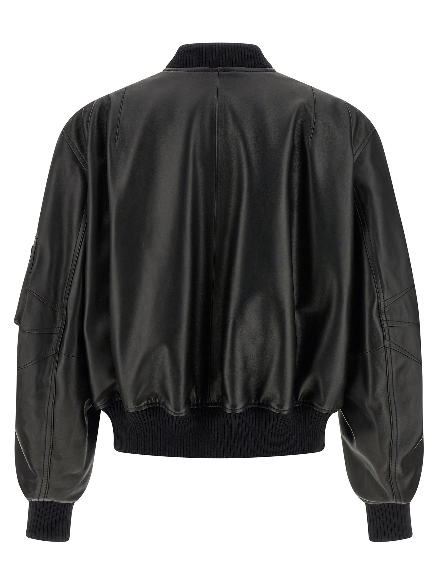 The Attico Black Lamb Leather Leather Jacket
