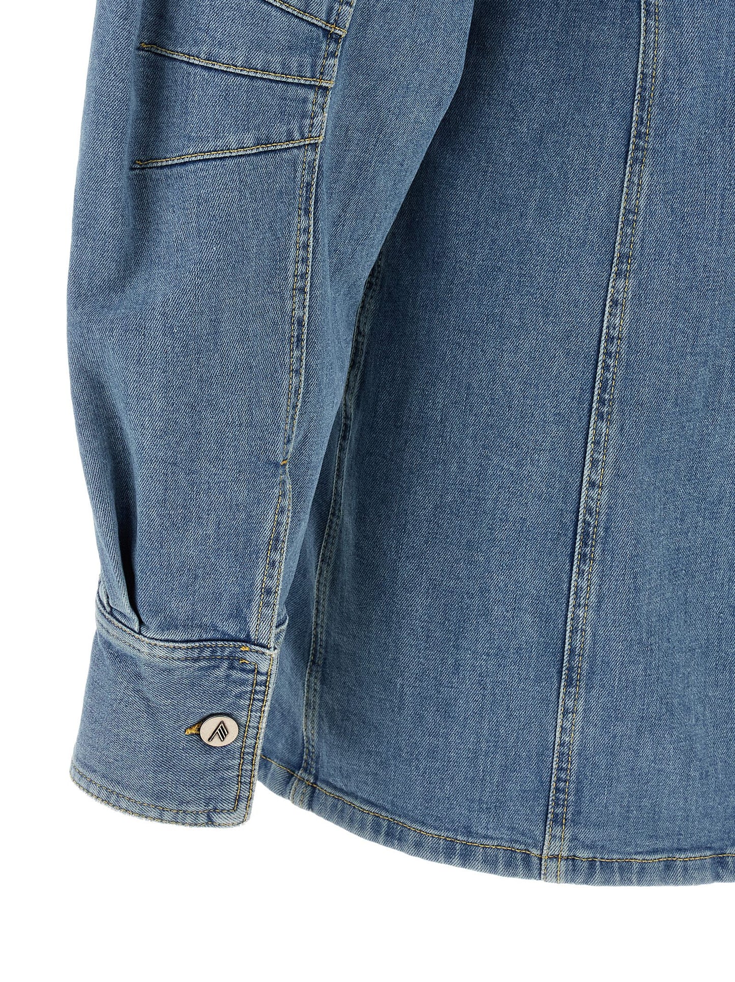 The Attico Blue Cotton Short Dress