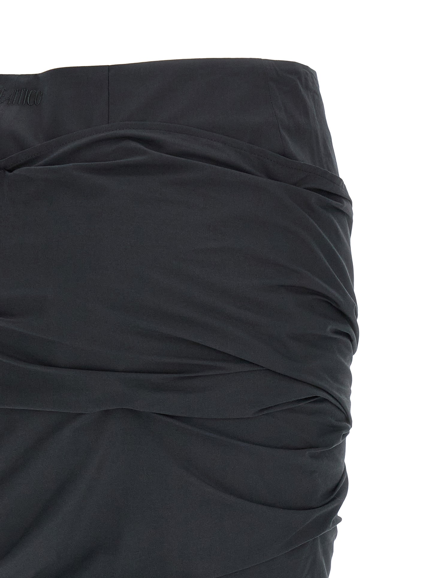 The Attico Black Cotton Long Skirt