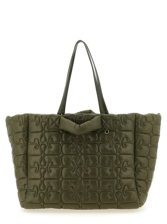 Ganni Bicolor Recycled Polyamide Tote Bag