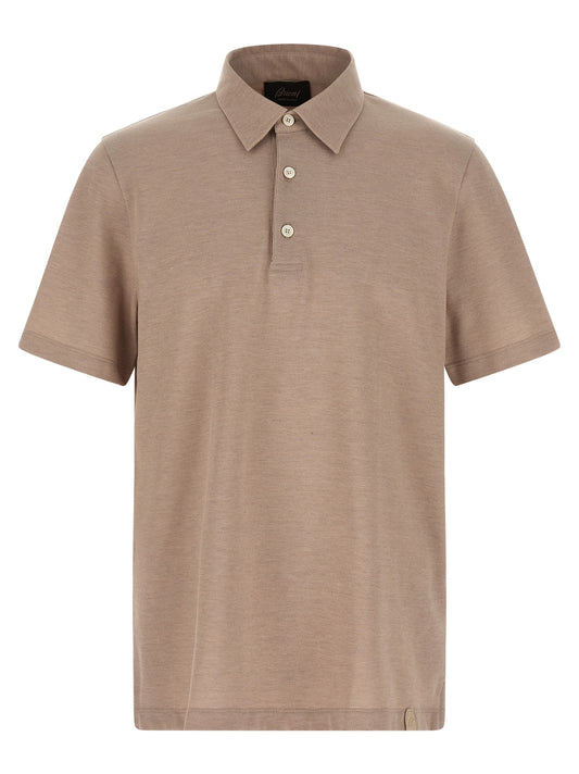 Brioni Beige Cotton Polo Shirt