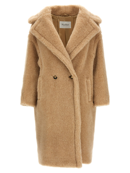 Max Mara Beige Alpaca Leather Coat